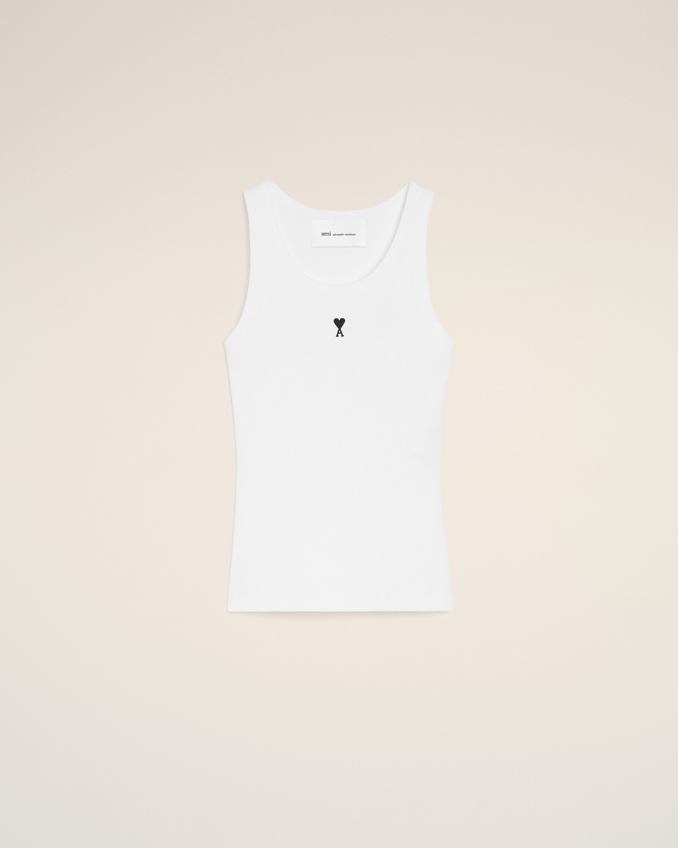Ami Paris - White Cotton Ami De Coeur Tanktop White - For Large Mainmaterial:cotton/Elastane Secondarymaterial:cotton,Mainmaterial:cotton/Elastane Secondarymaterial:cotton Women's
