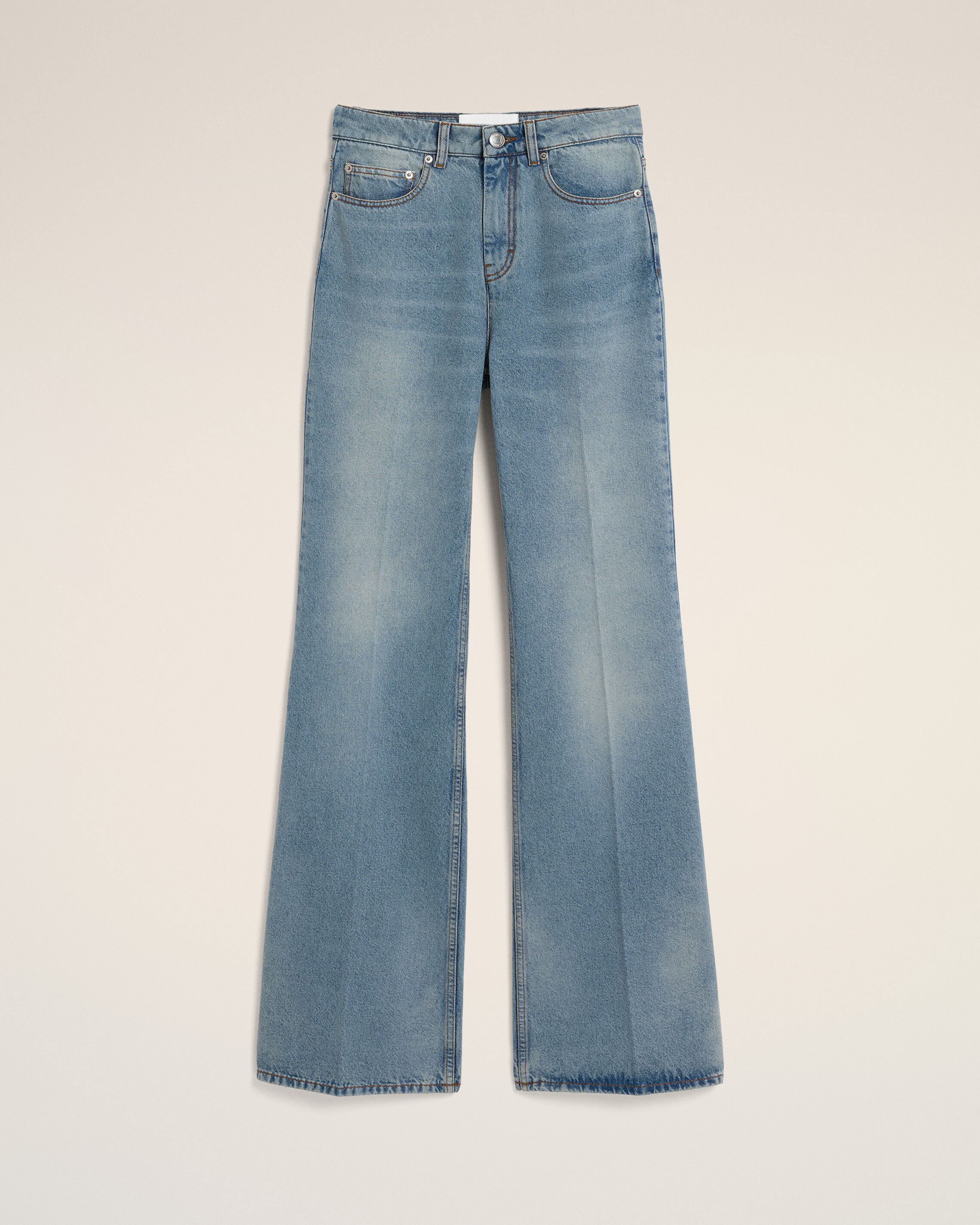 Ami Paris - Blue Cotton Flare Fit Jeans Blue - 31 - For Size 31 Mainmaterial:cotton Pocketlining:polyester/Cotton,Mainmaterial:cotton Pocketlining:polyester/Cotton Women's