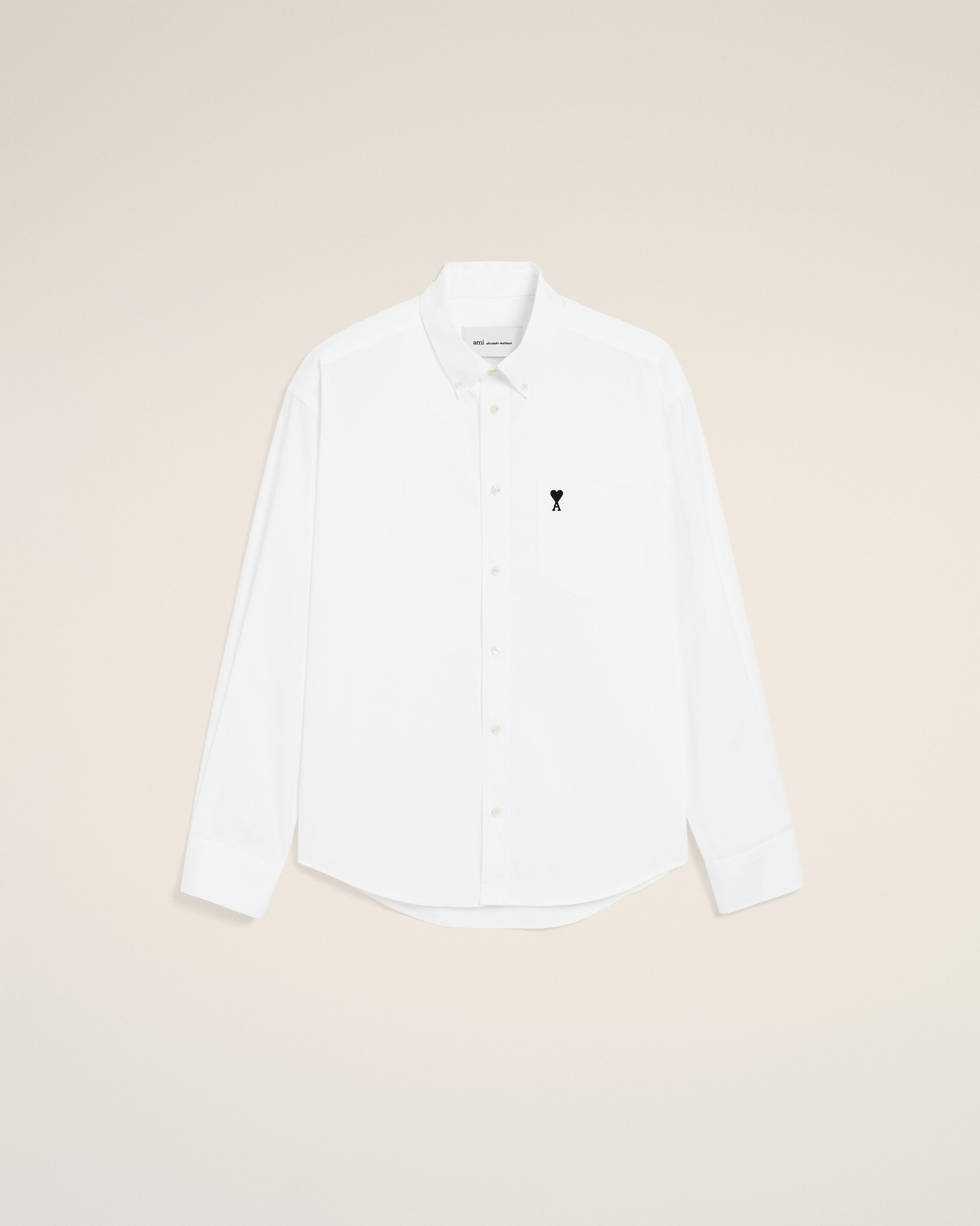 Ami Paris - White Boxy Cotton Shirt With Ami De Coeur White - 42 - For Size 42 Mainmaterial:cotton,Mainmaterial:cotton Men's