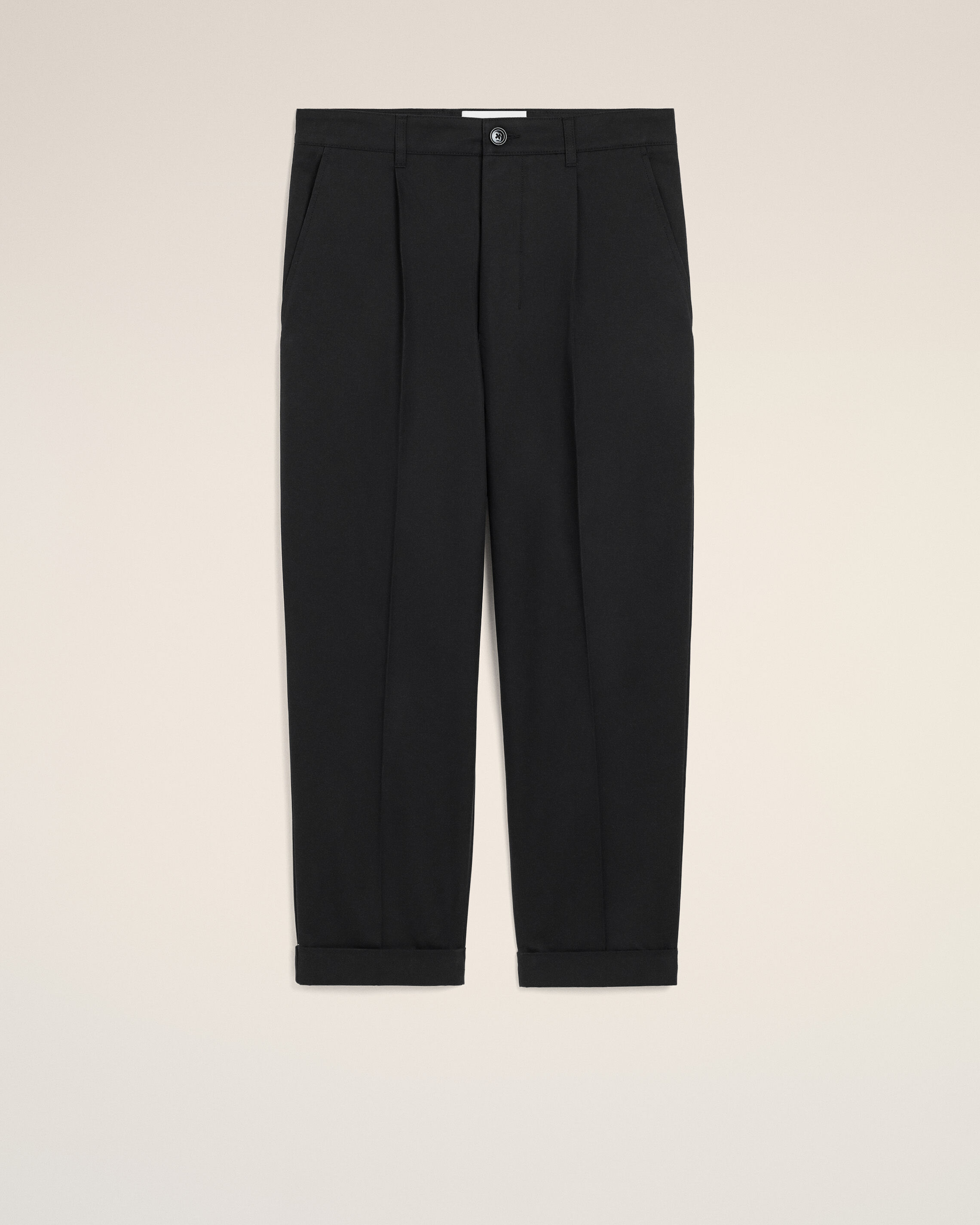 Ami Paris - Black Cotton Carrot Oversized Trousers Black - S - For Men