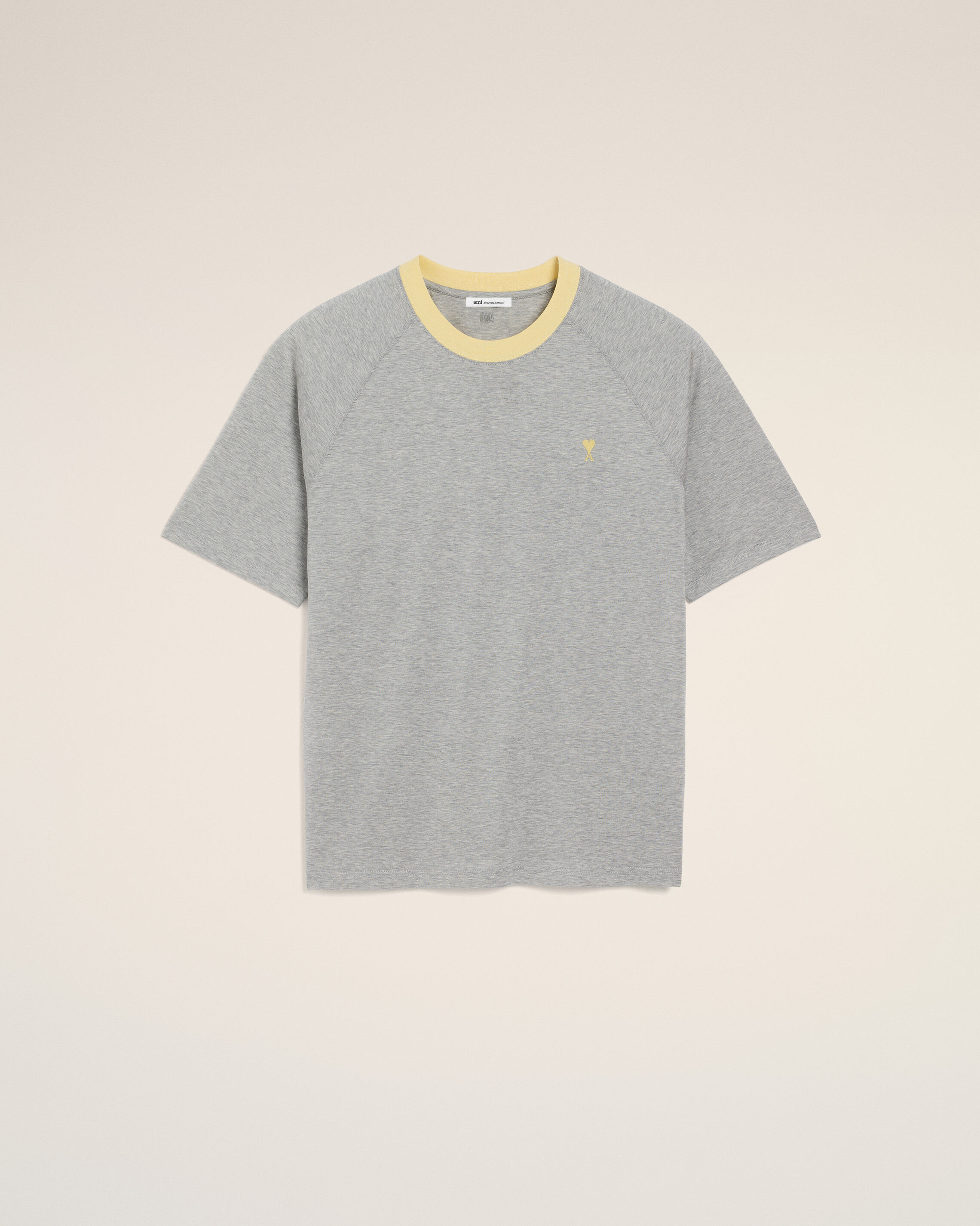 Ami Paris - Grey Cotton Ami De Coeur T-Shirt Grey - For Medium Mainmaterial:cotton Collar:cotton,Mainmaterial:cotton Collar:cotton Men's