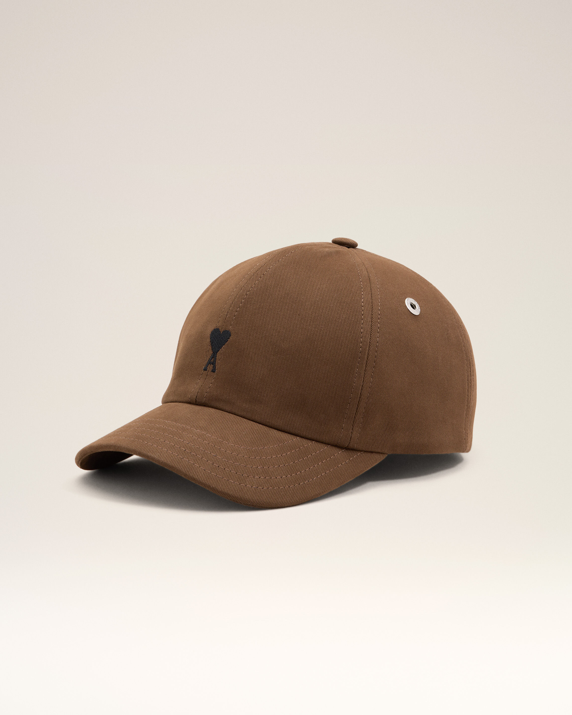 Ami Alexandre Mattiussi Brown Cotton Cap With Ami De Coeur Brown In Chocolate Brown