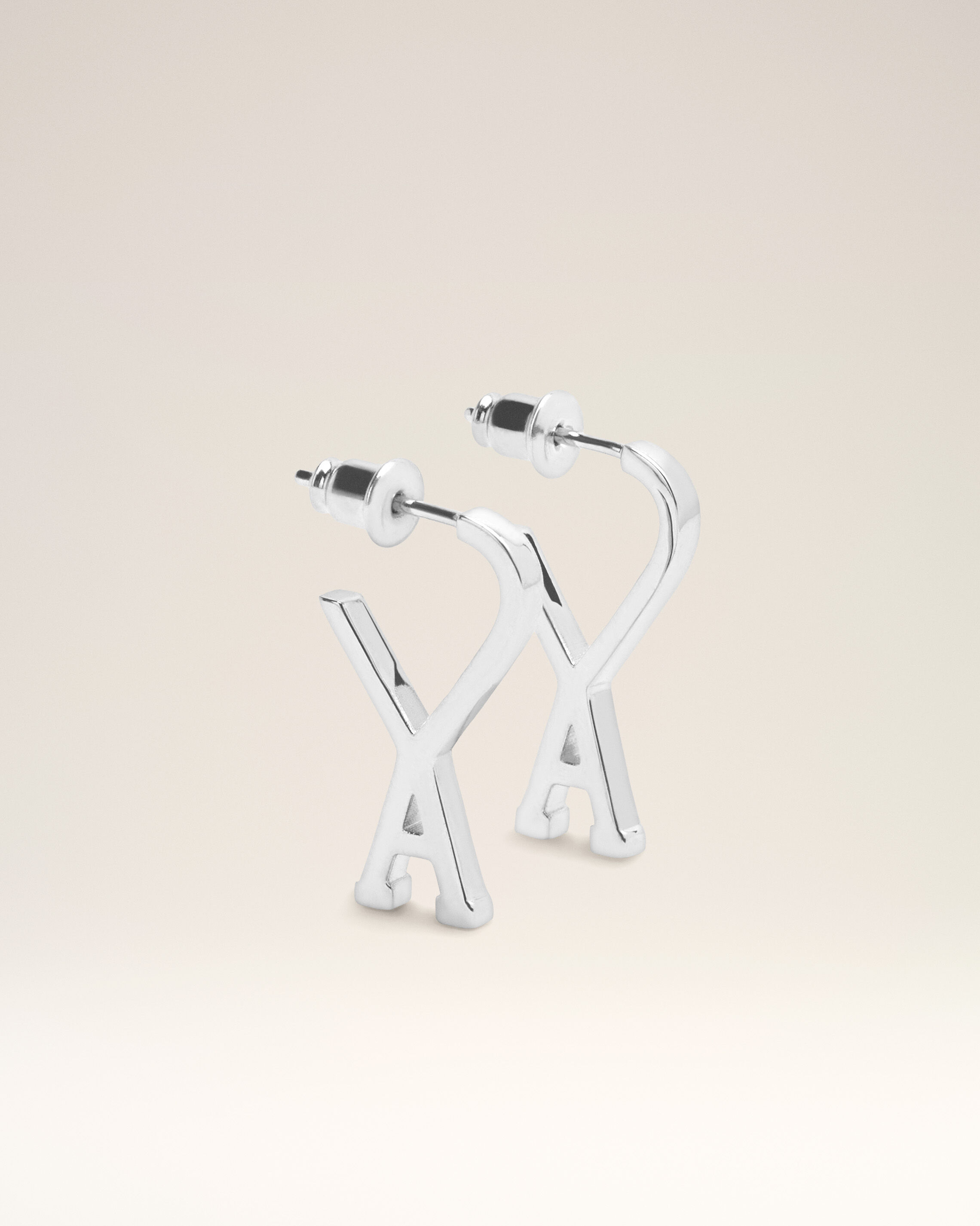 Ami Paris - Silver Brass Ami De Coeur Hoops Grey - Os - Small Mainmaterial:brass,Mainmaterial:brass Unisex