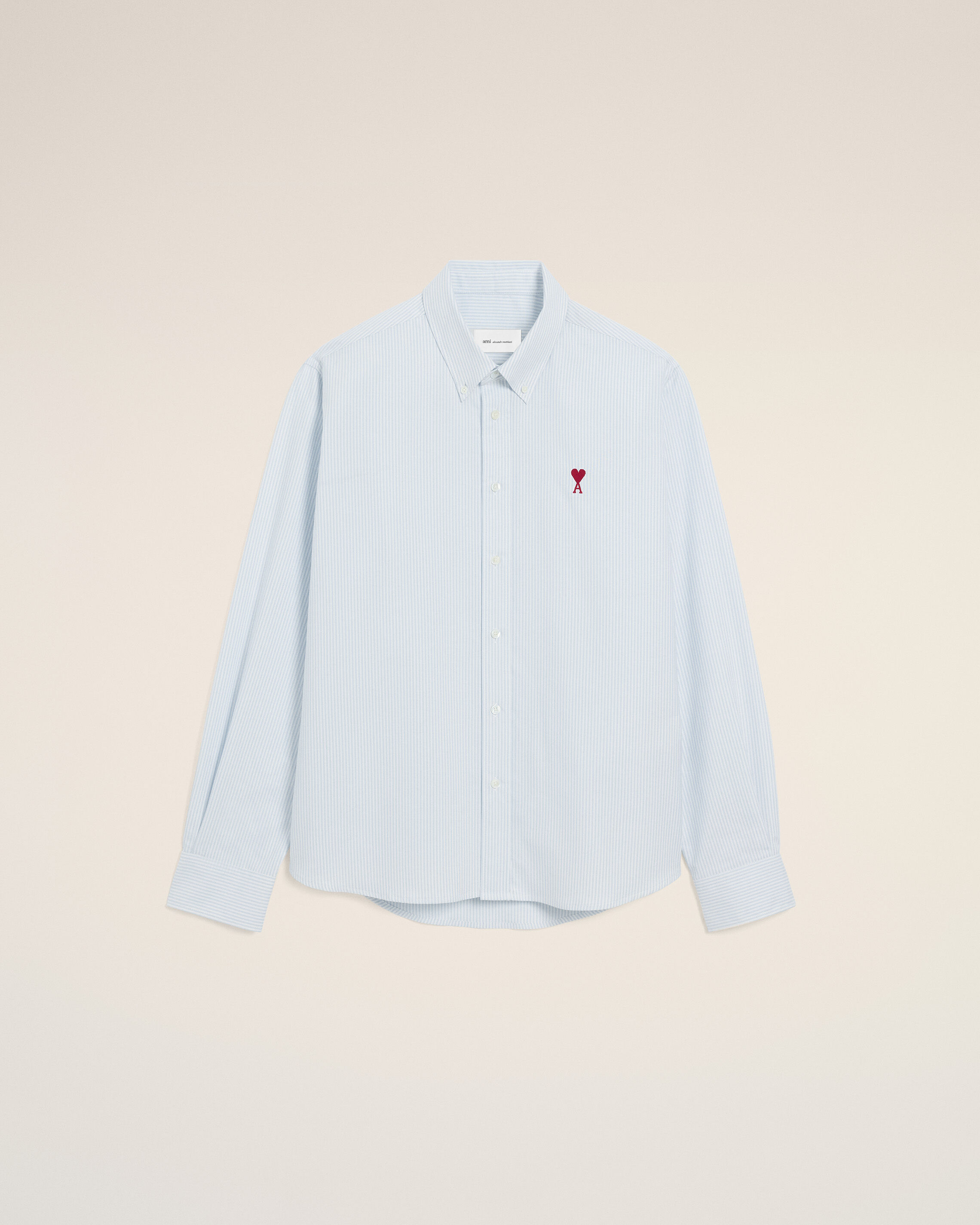 Ami Paris - Blue Cotton Classic Long Sleeve Shirt Button Down Collar With Embroidered Adc Blue - Small Mainmaterial:cotton,Mainmaterial:cotton Unisex
