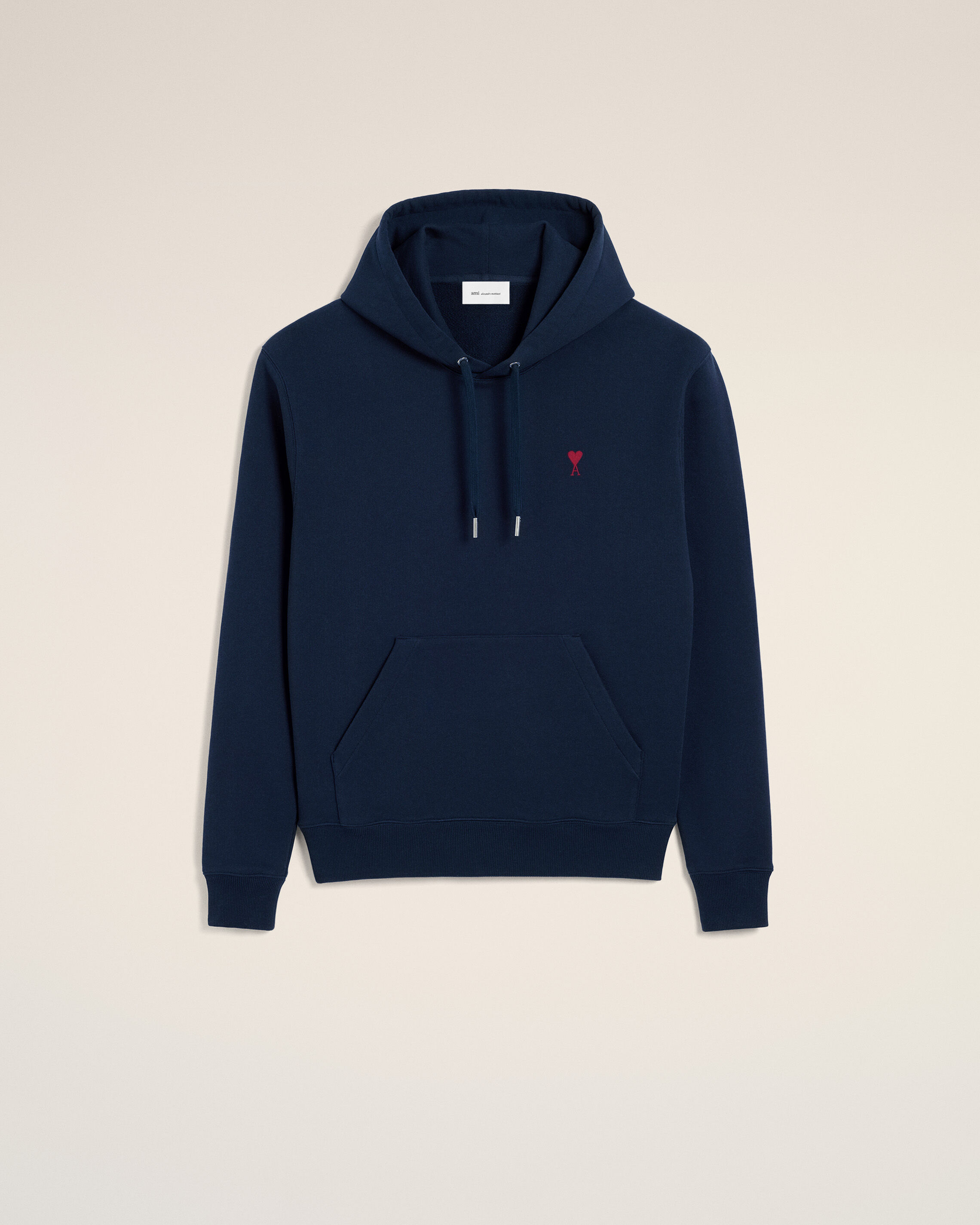 Ami Paris - Blue Cotton Hoodie With Ami De Coeur Blue - Small Mainmaterial:cotton Rib:cotton/Elastane,Mainmaterial:cotton Rib:cotton/Elastane Unisex