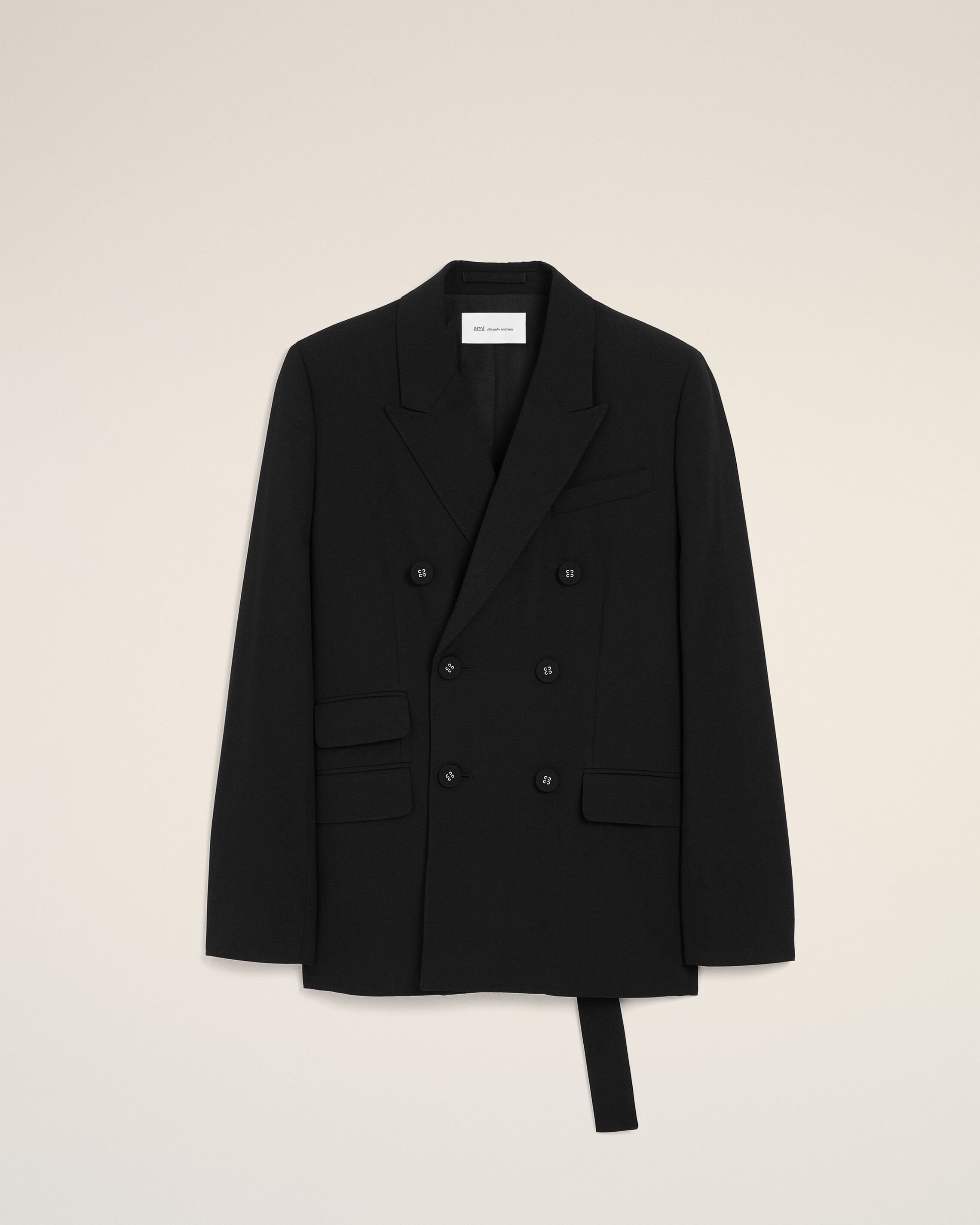 Ami Paris - Black Double Breasted Wool Blazer Black - Size: 40 - For Women