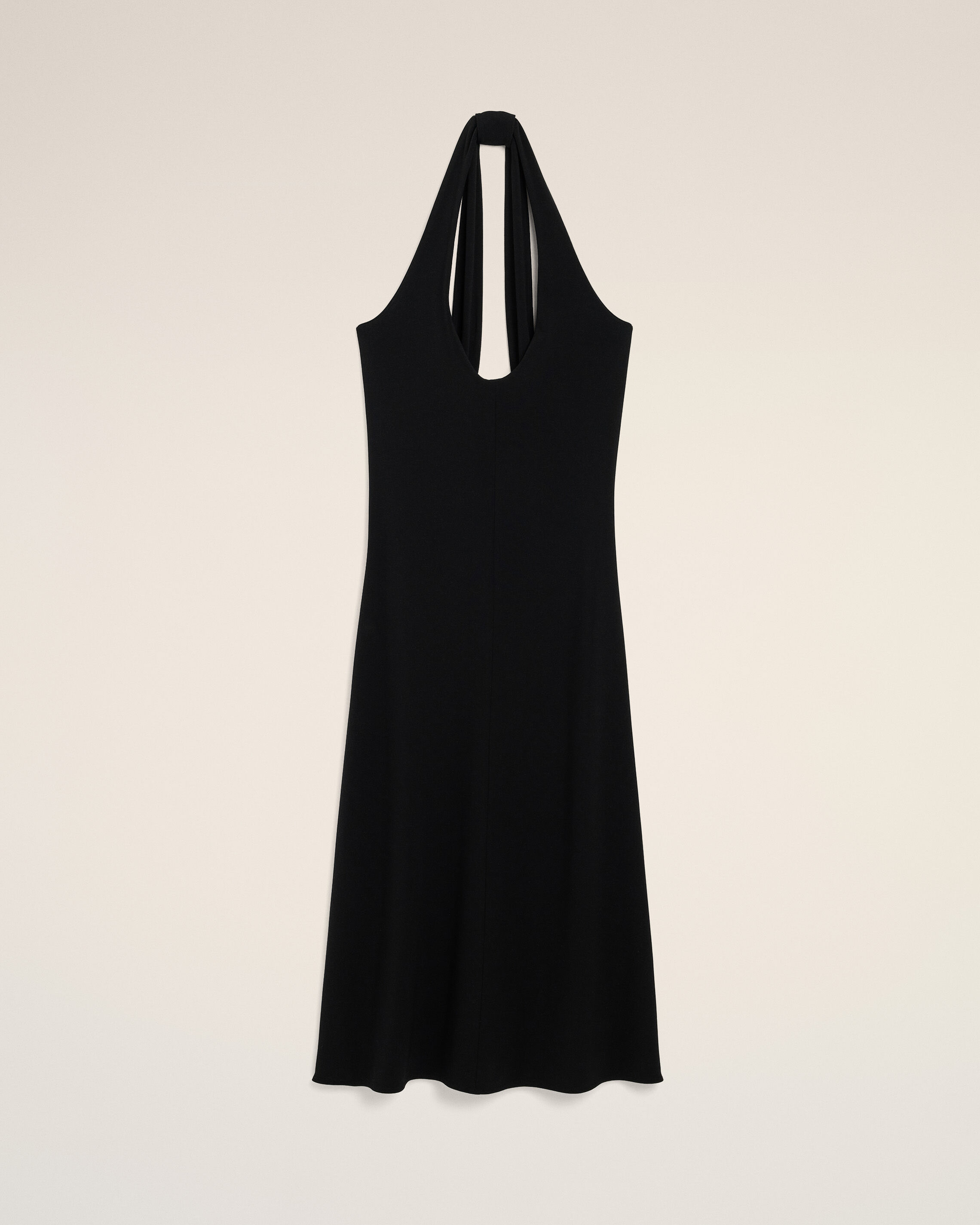 Ami Paris - Black Backless Midi Jersey Dress Black - For Medium Mainmaterial:viscoseelastane,Mainmaterial:viscoseelastane Women's