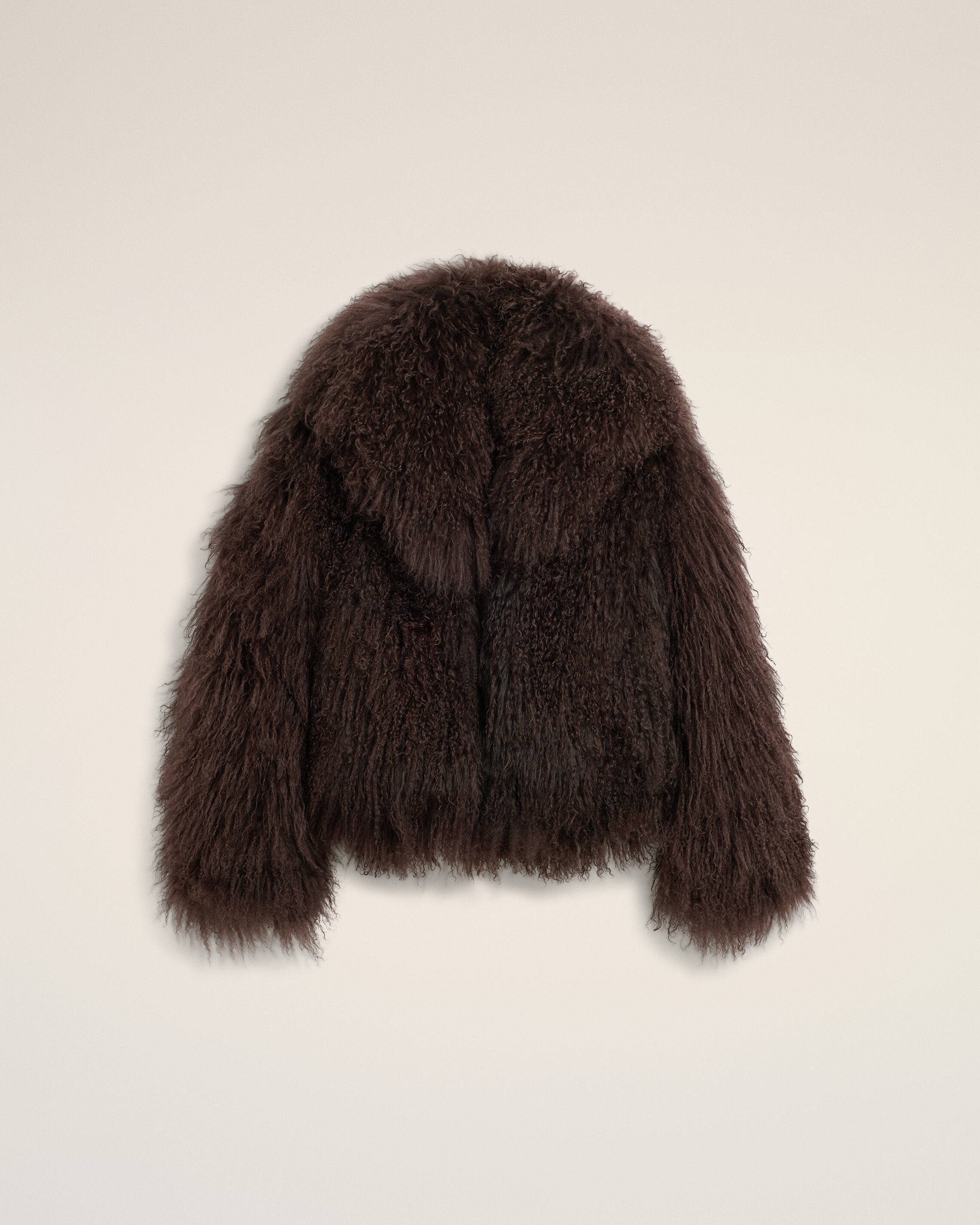 Ami Paris Donna Marrone Giacca Corta In Shearling - Immagine 2