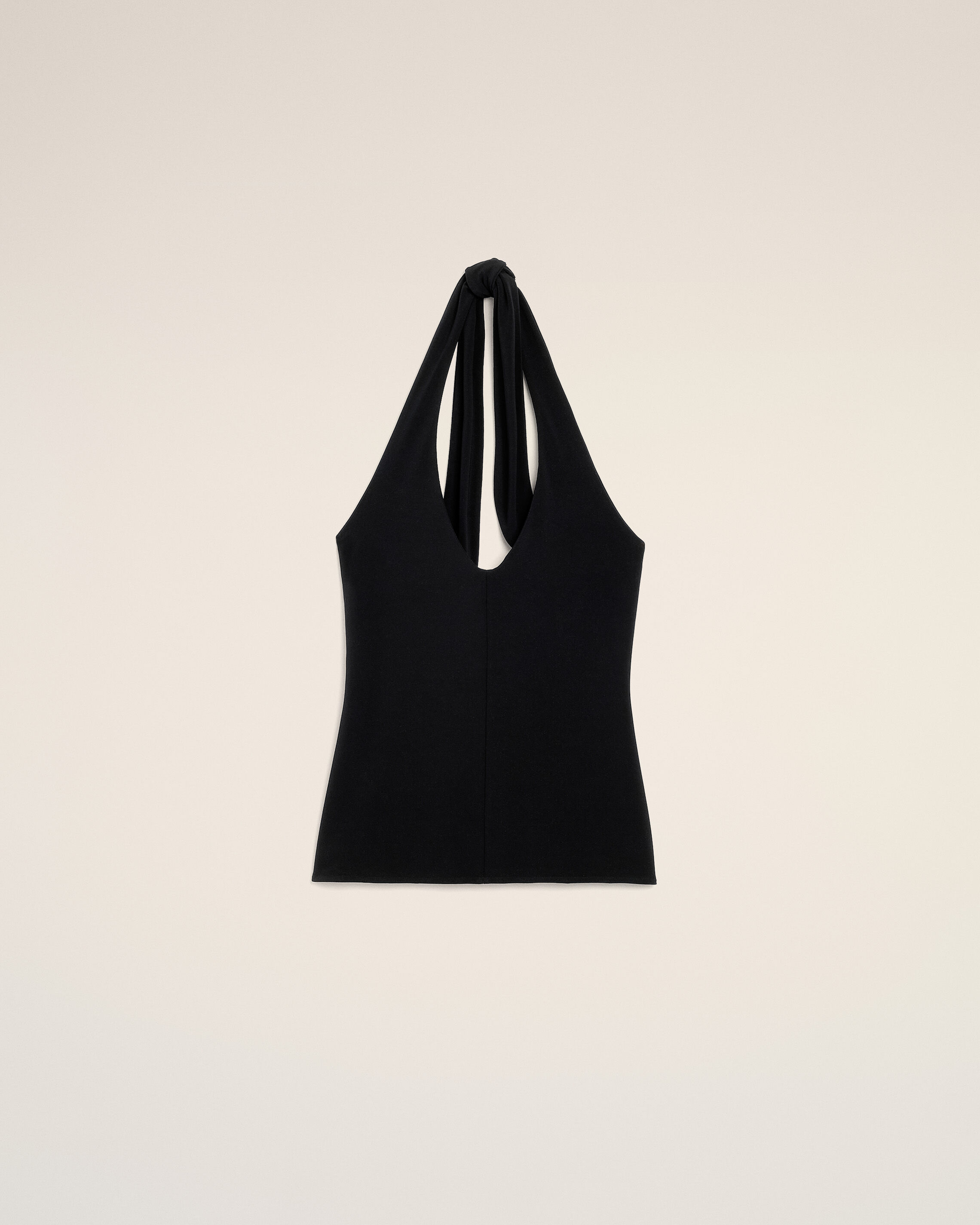 Ami Paris - Black Backless Jersey Top Black - For Large Mainmaterial:viscoseelastane,Mainmaterial:viscoseelastane Women's