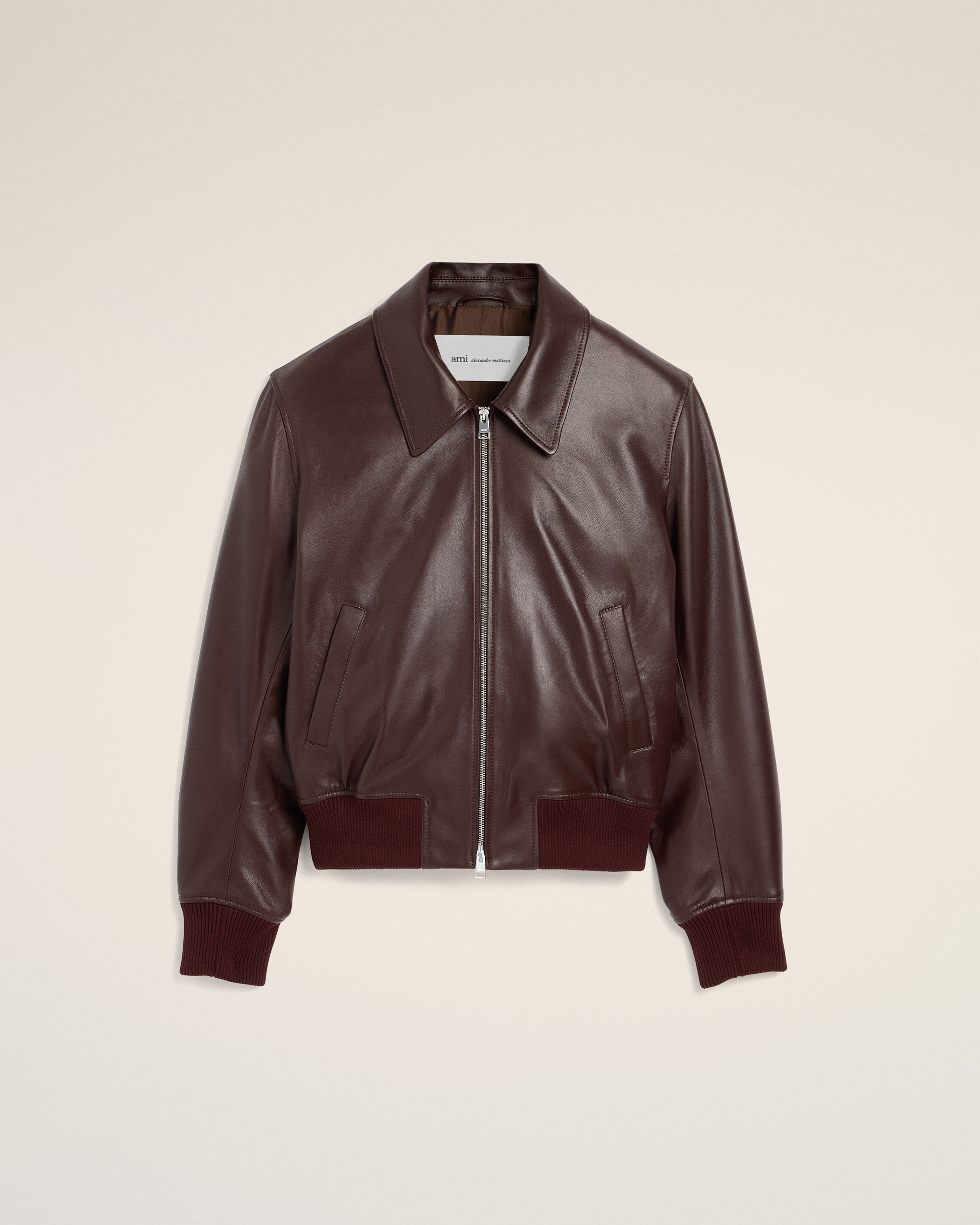 Ami Paris Uomo Giacca Blouson In Pelle Borgogna It Taglia 48- Mytheresa - Immagine 4