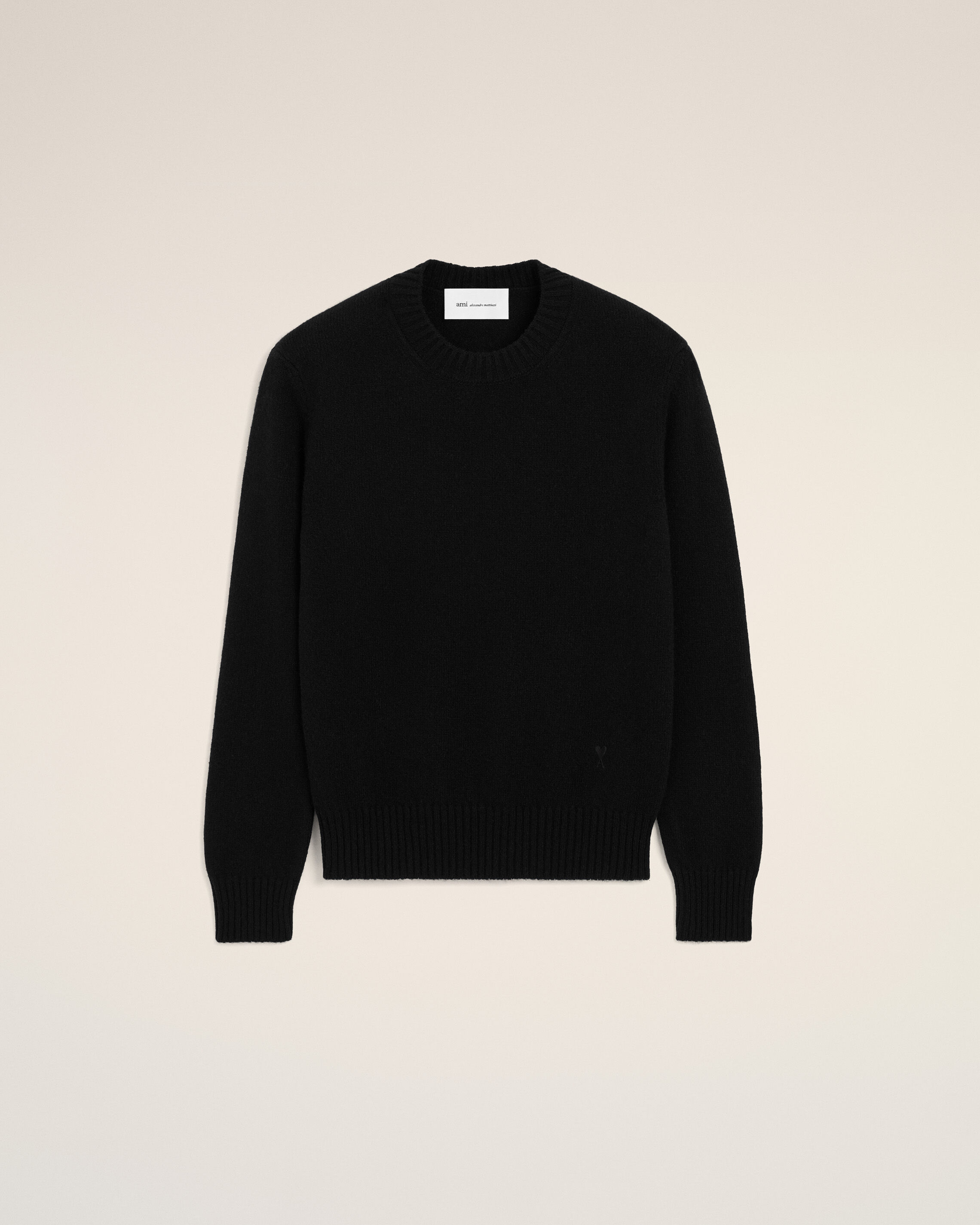 Ami Paris Uomo Nero Maglione Ami De Coeur Girocollo In Cashmere - Immagine 4