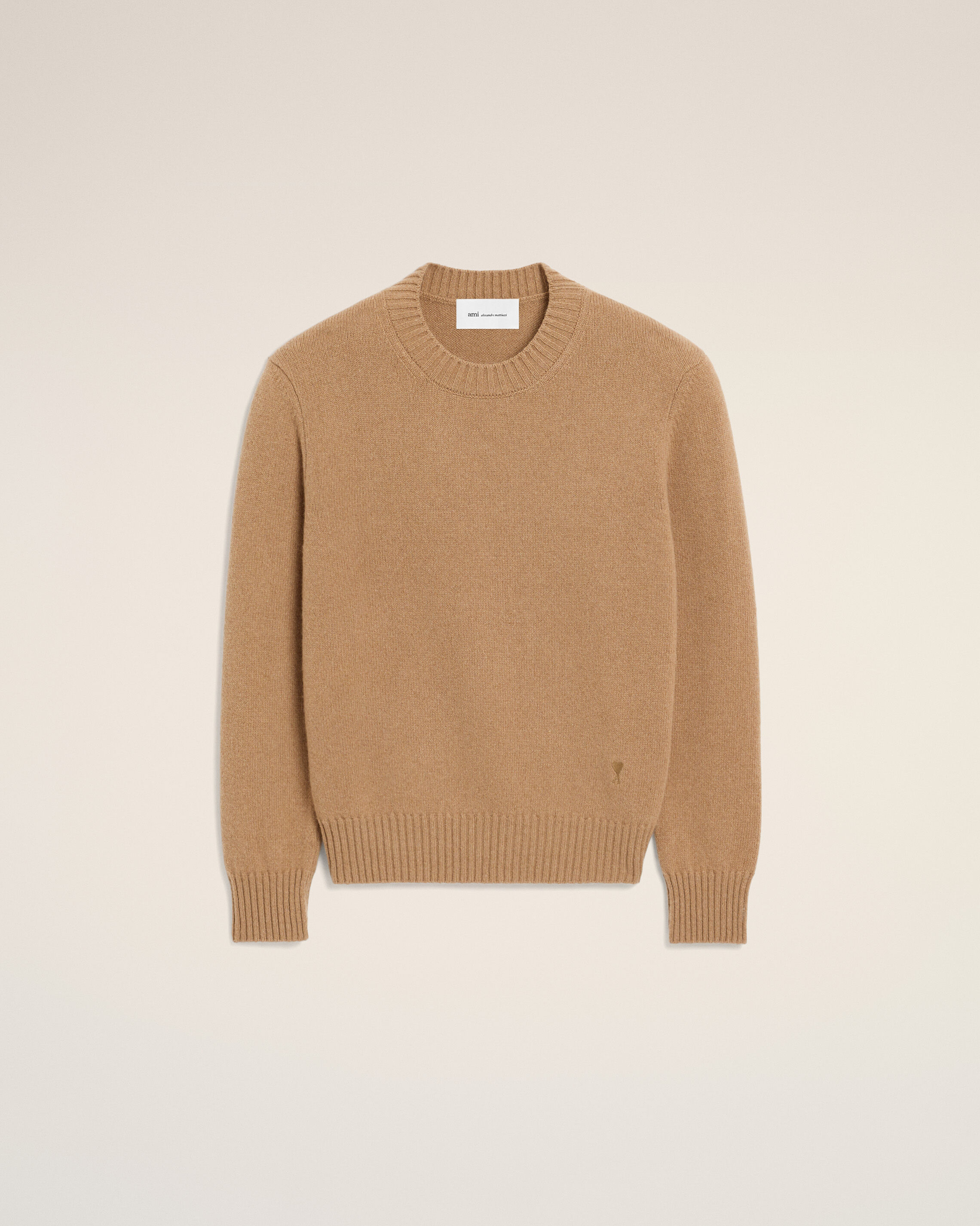 Ami Paris Uomo Bianco Maglione Ami De Coeur Girocollo In Cashmere - Immagine 3