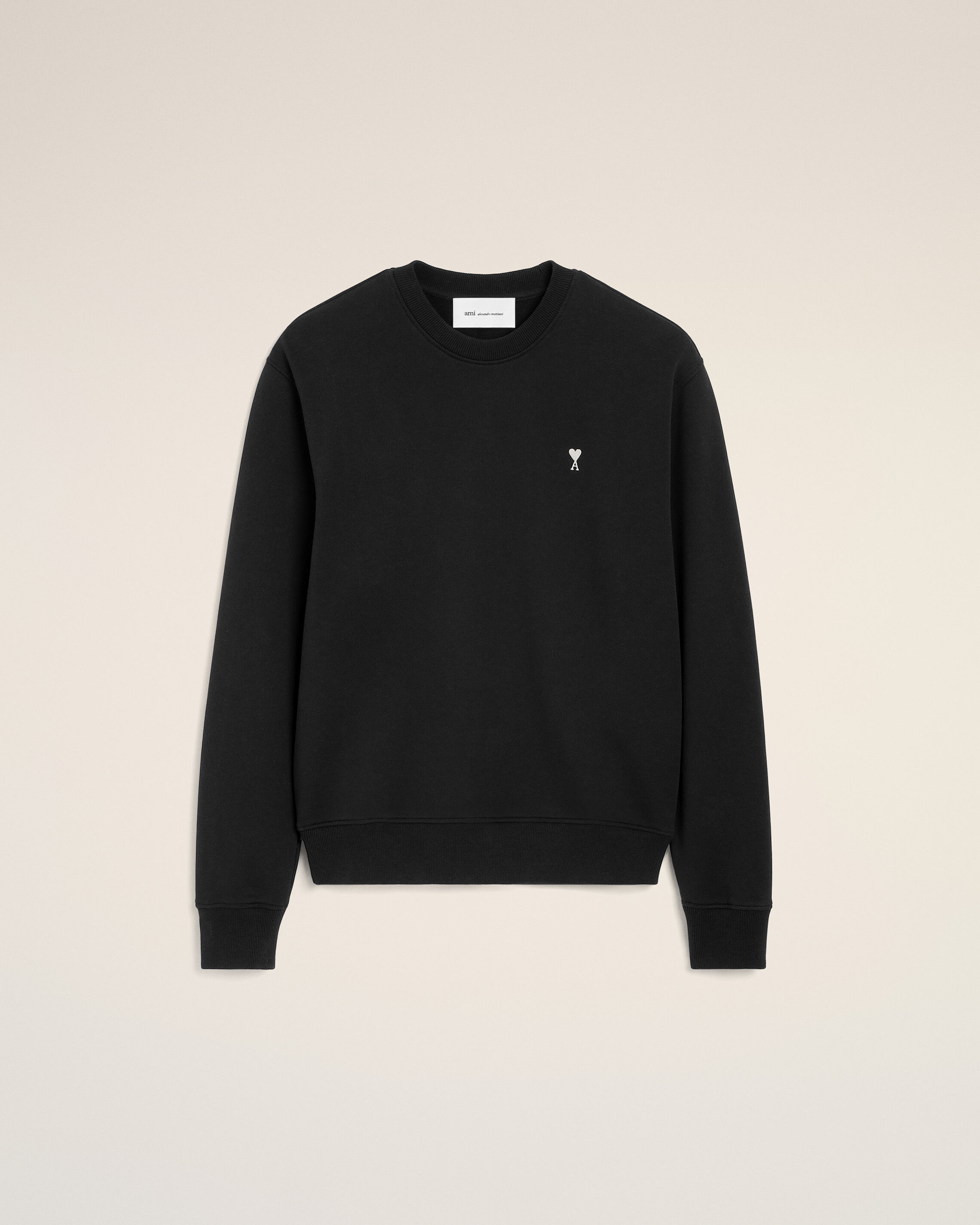 Ami Paris - Black Cotton Ami De Coeur Sweatshirt Black - Xs - For Men