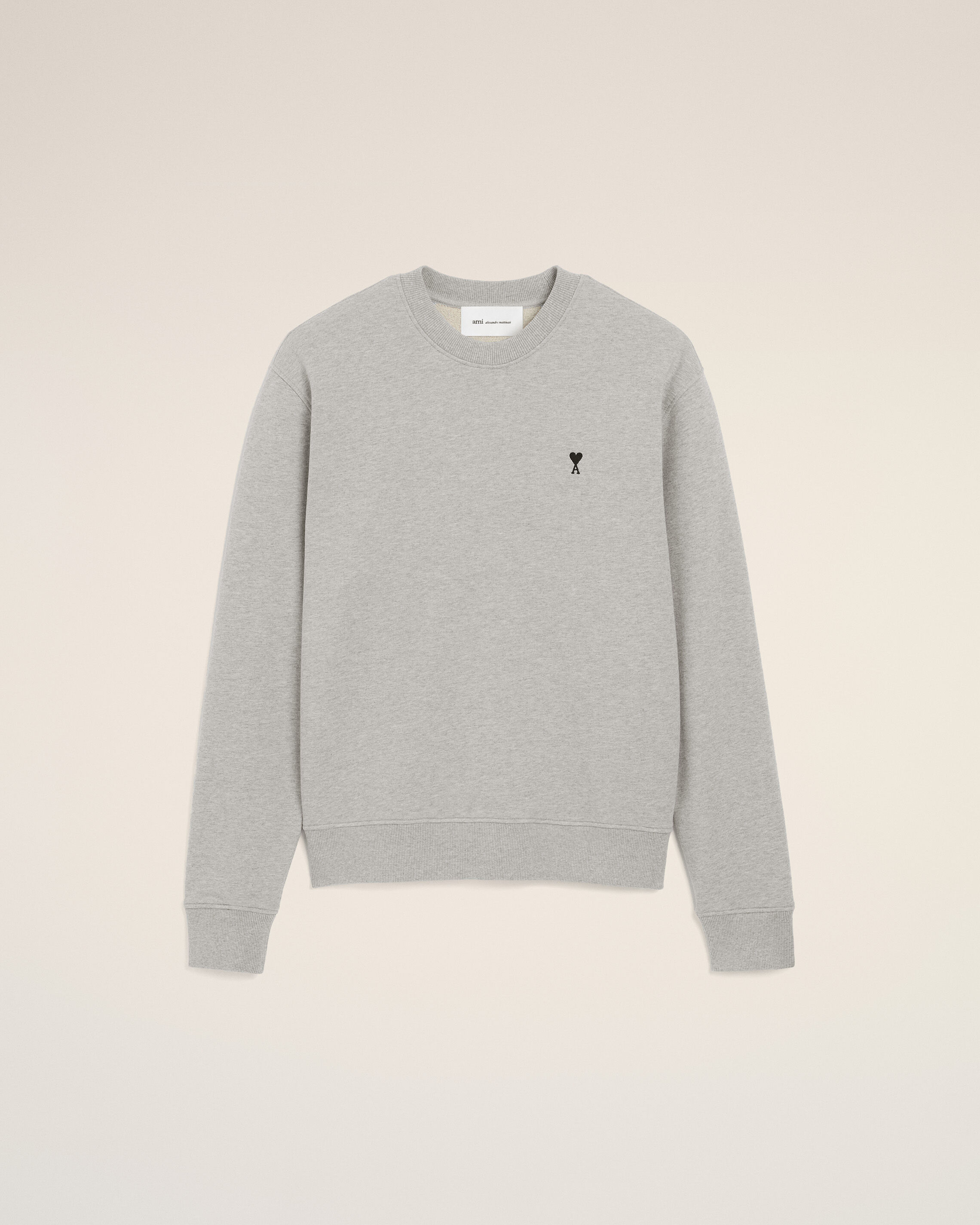 Ami Paris - Grey Cotton Contrasted Ami De Coeur Sweatshirt Grey - S - For Men