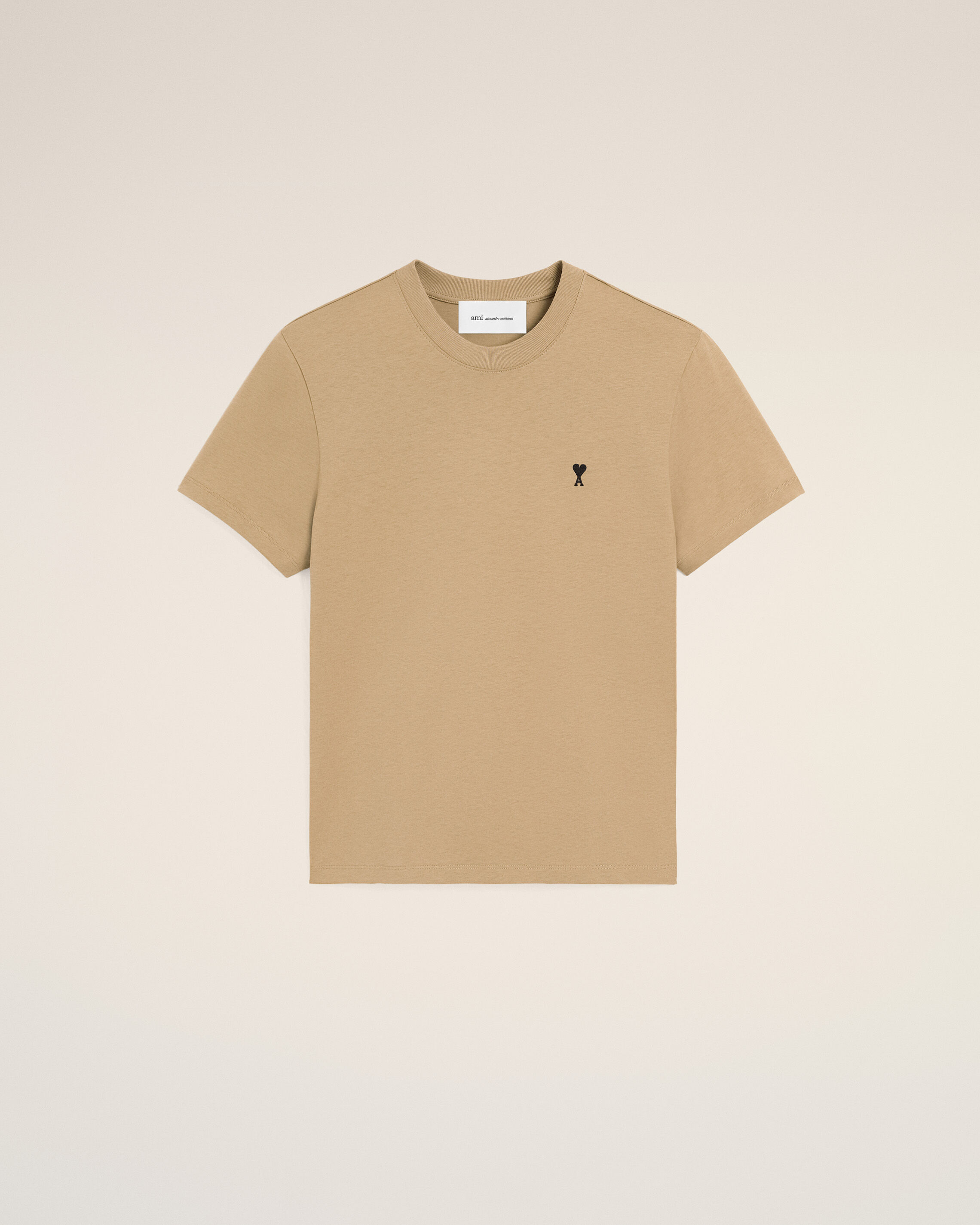 Ami Paris - Beige Cotton T-Shirt With Ami De Coeur Beige - For Extra Small Mainmaterial:cotton Rib:cotton,Mainmaterial:cotton Rib:cotton Men's