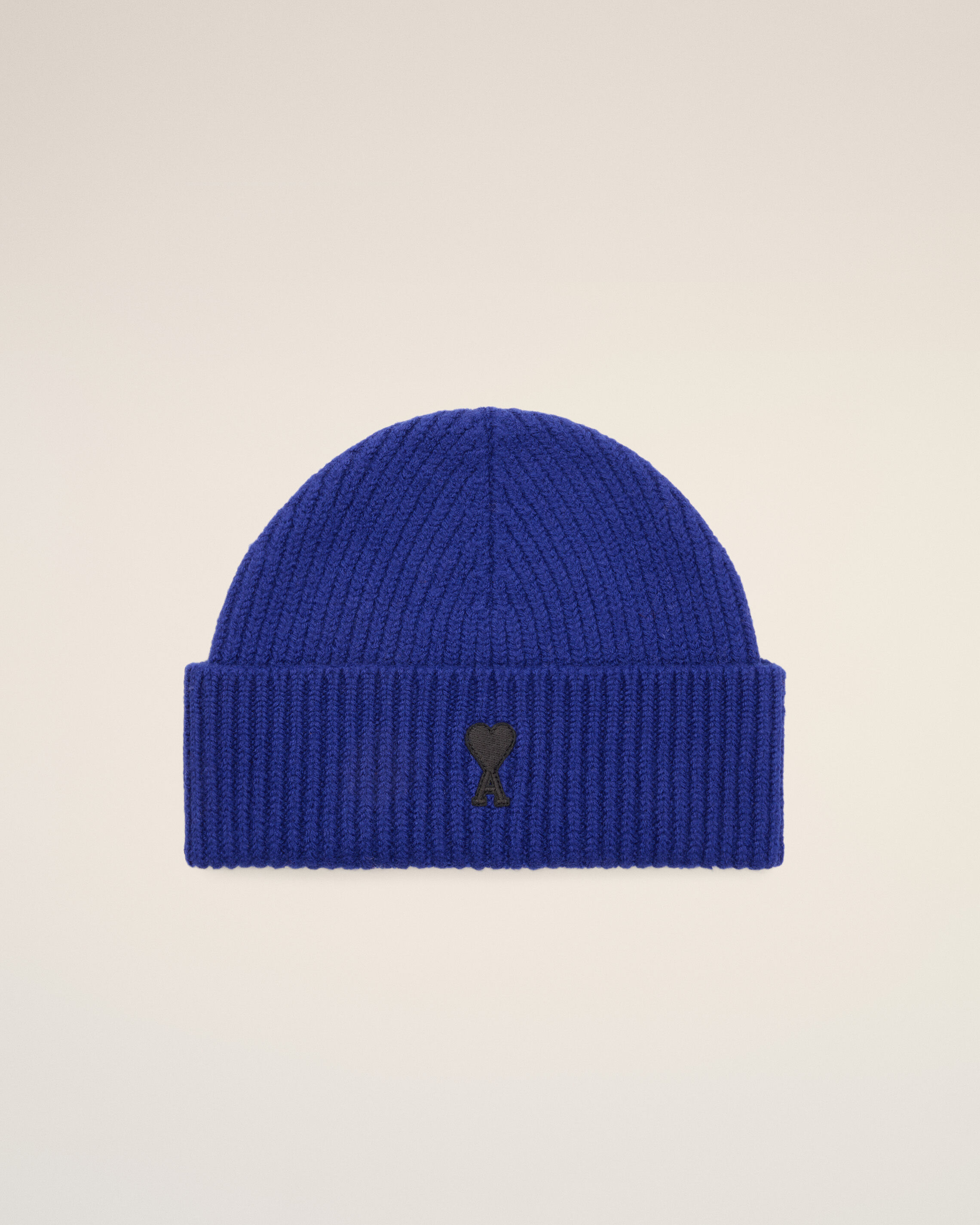 Ami Paris Unisex - Blue Wool Beanie With Ami De Coeur Blue - Size: Os