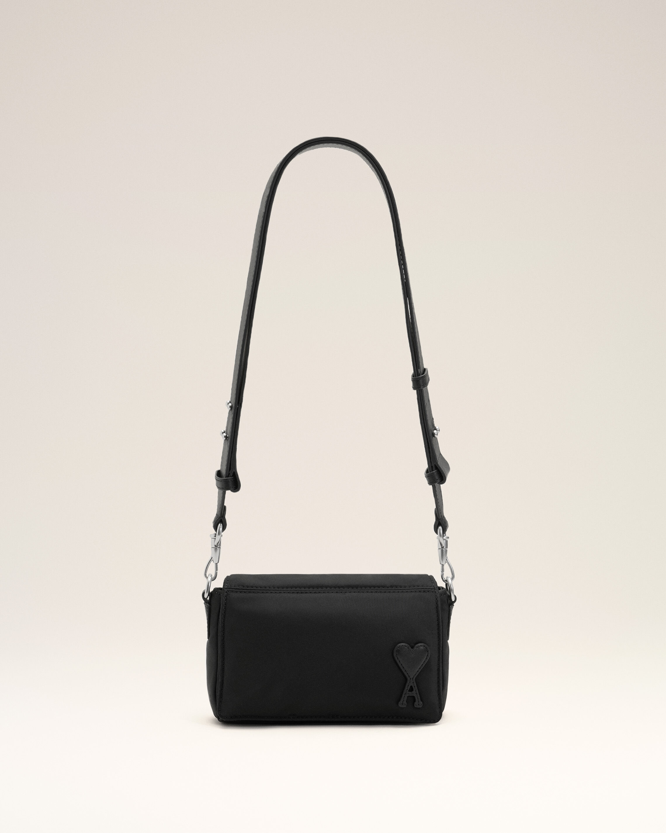 Ami Paris - Black Nylon Marcel Lunch Box Bag Black - Os - Small Leather,Leather Unisex