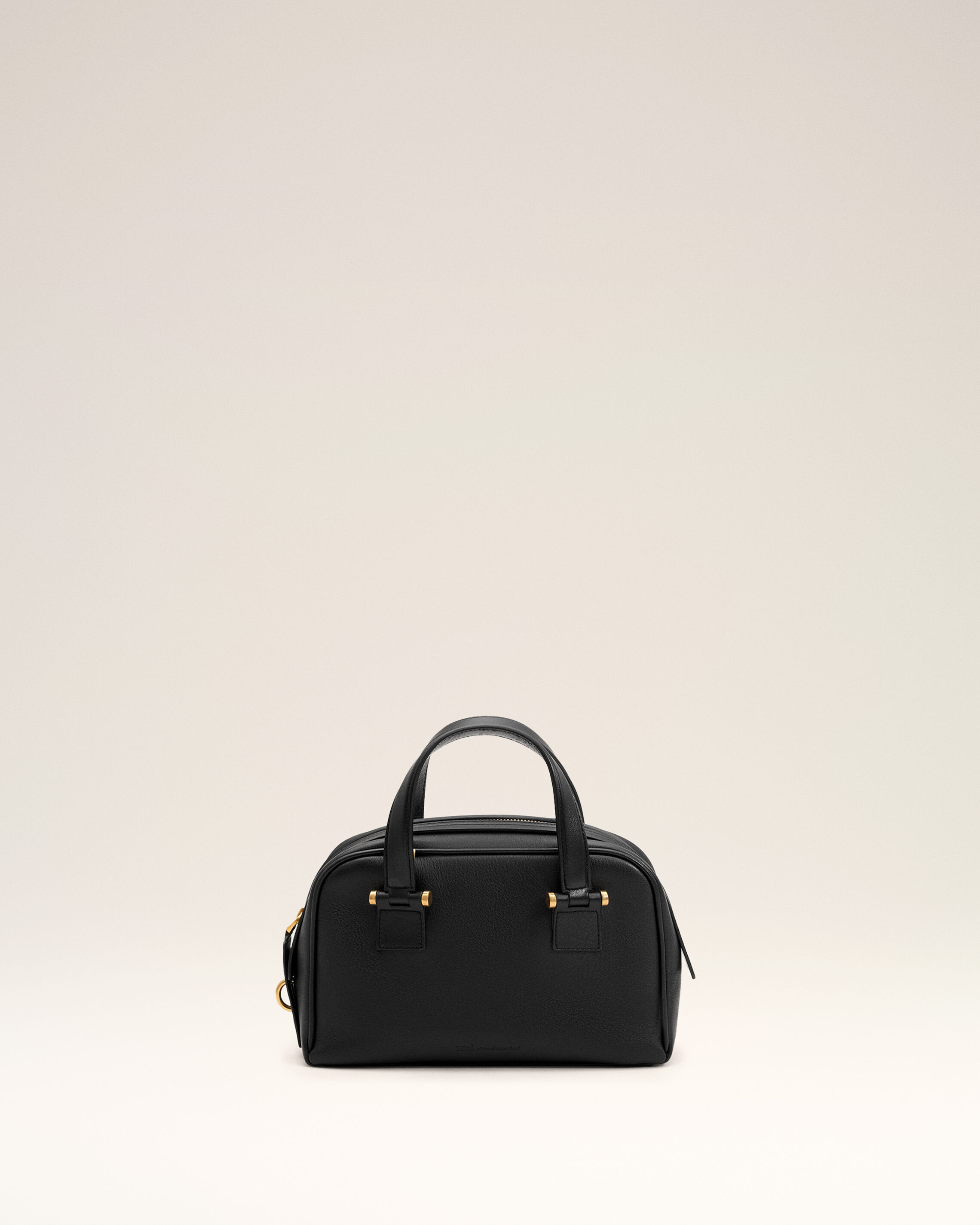 Ami Paris Unisex - Small Black Cowhide Leather Georges Bowling Bag Black - Size: Os