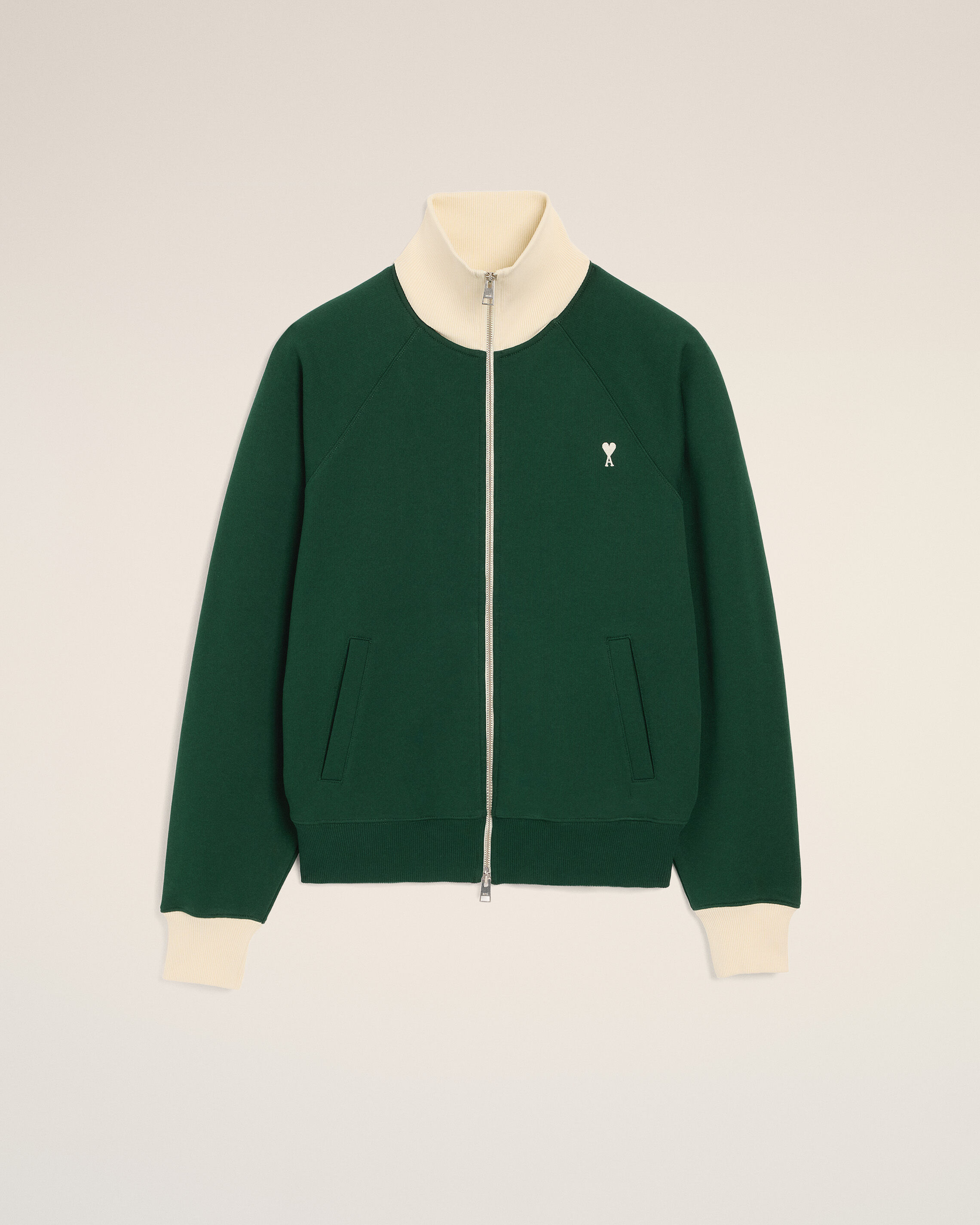 Ami Paris Uomo Felpa Ami De Coeur In Jersey Di Cotone Verde It Taglia 46- Mytheresa - Immagine 3