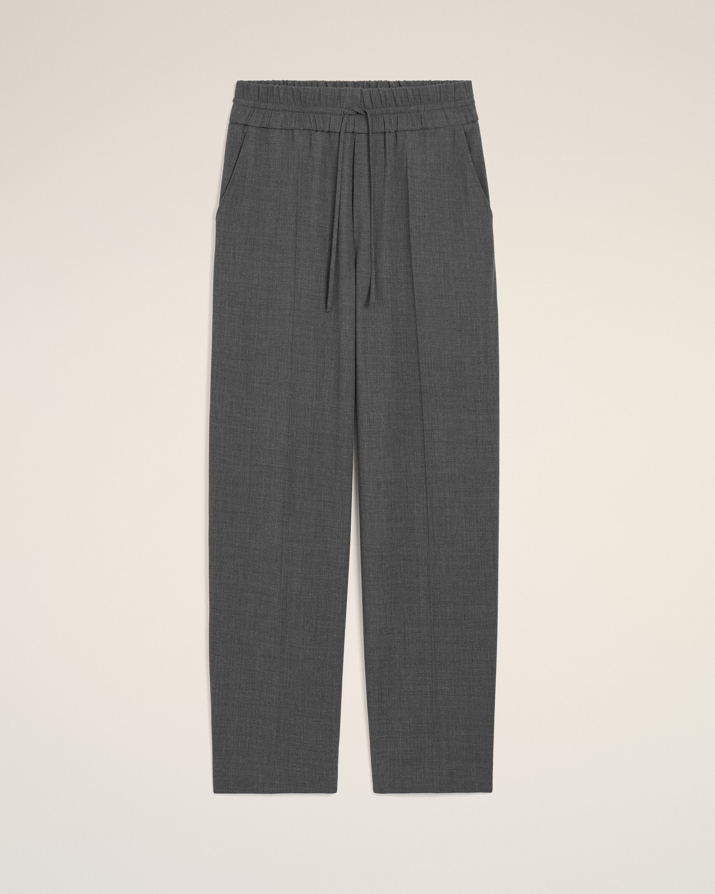 Ami Paris Uomo Grigio Pantaloni In Lana Con Vita Elasticizzata - Immagine 3
