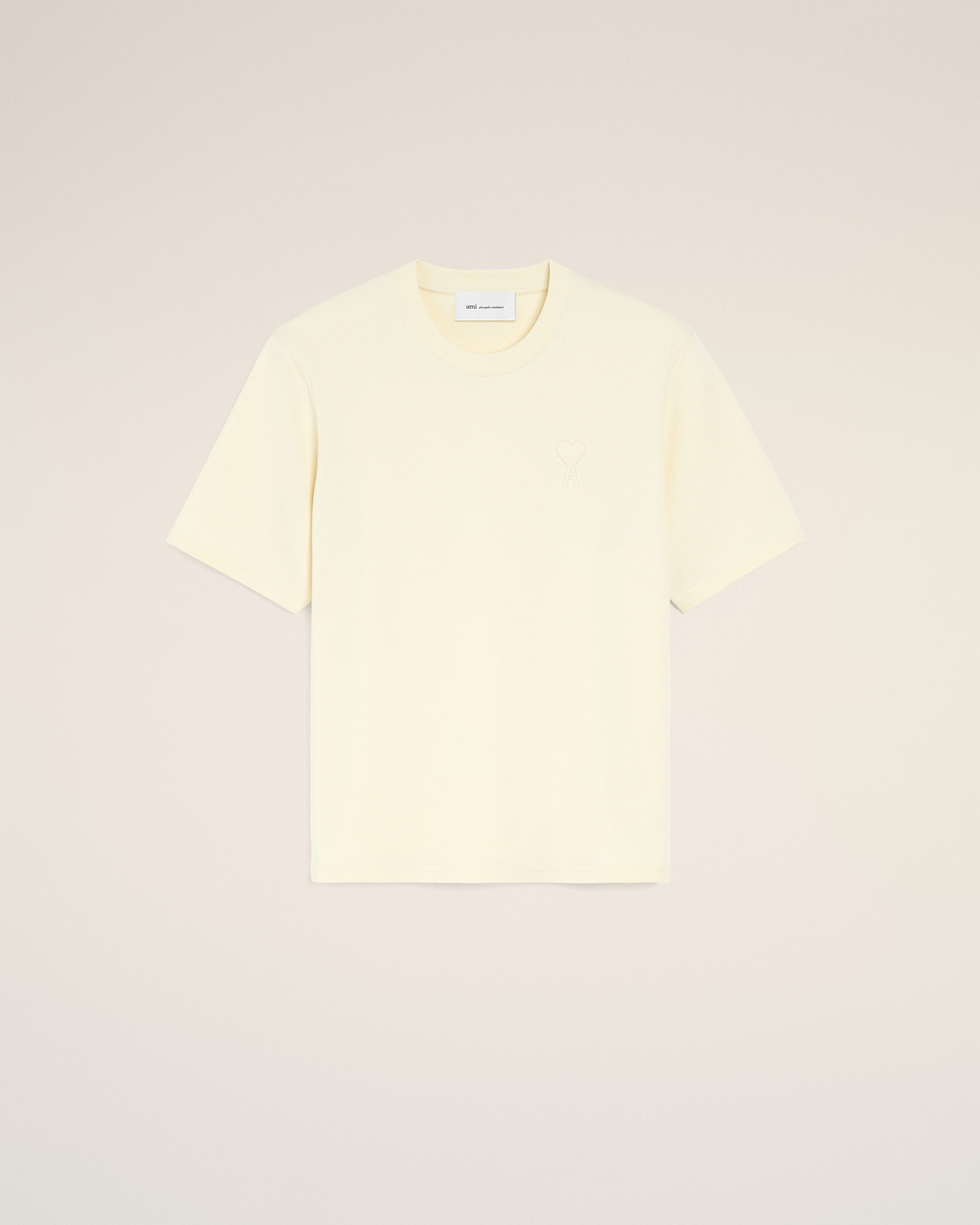 Ami Paris - White Cotton T-Shirt With Embossed Ami De Coeur White - Medium Mainmaterial:cotton Rib:cotton,Mainmaterial:cotton Rib:cotton Unisex