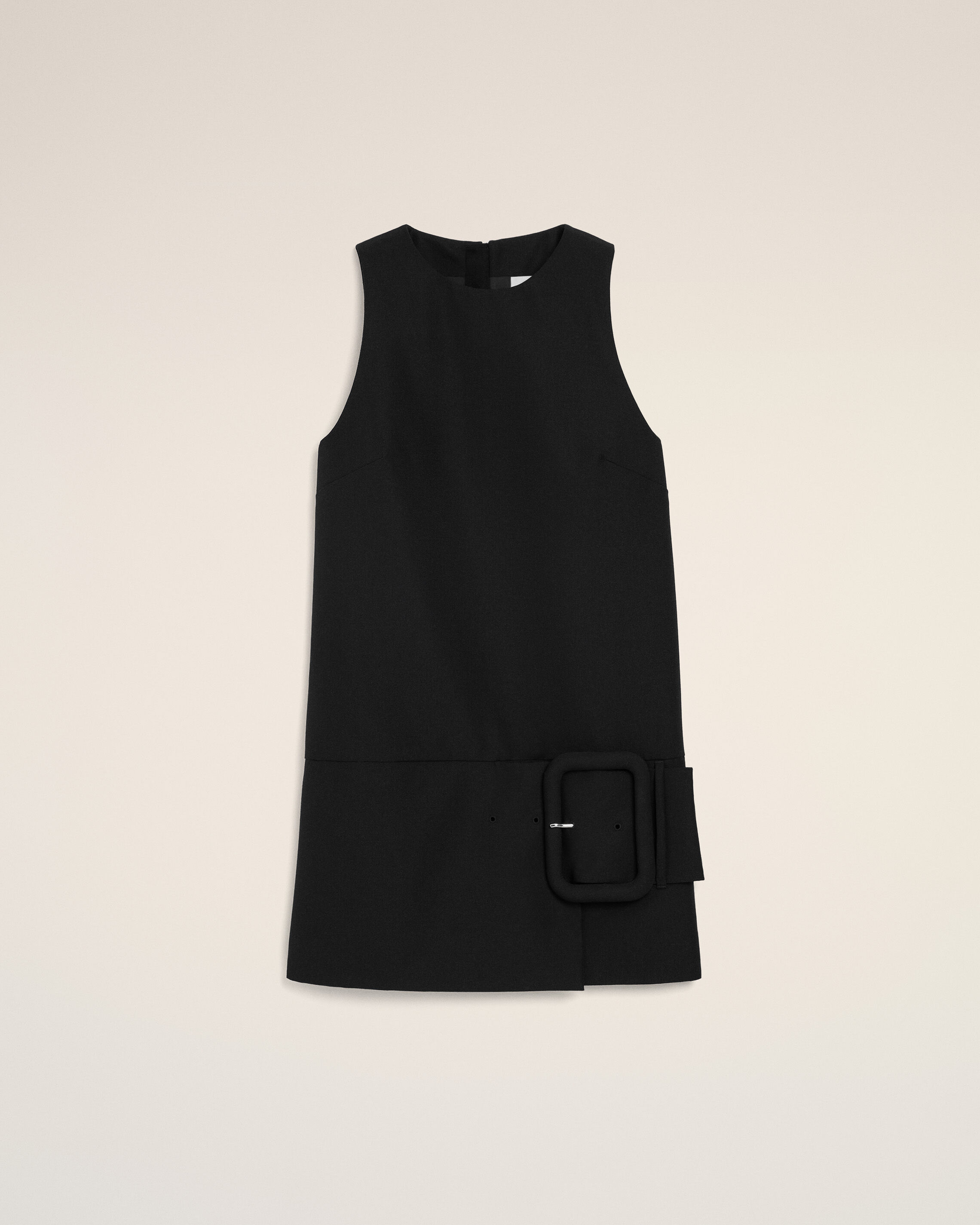 Ami Paris - Black New Wool Belted Mini Dress Black - 38 - For Size 38 Mainmaterial:new Wool Mainlining:acetate/Cupro,Mainmaterial:new Wool Mainlining:acetate/Cupro Women's