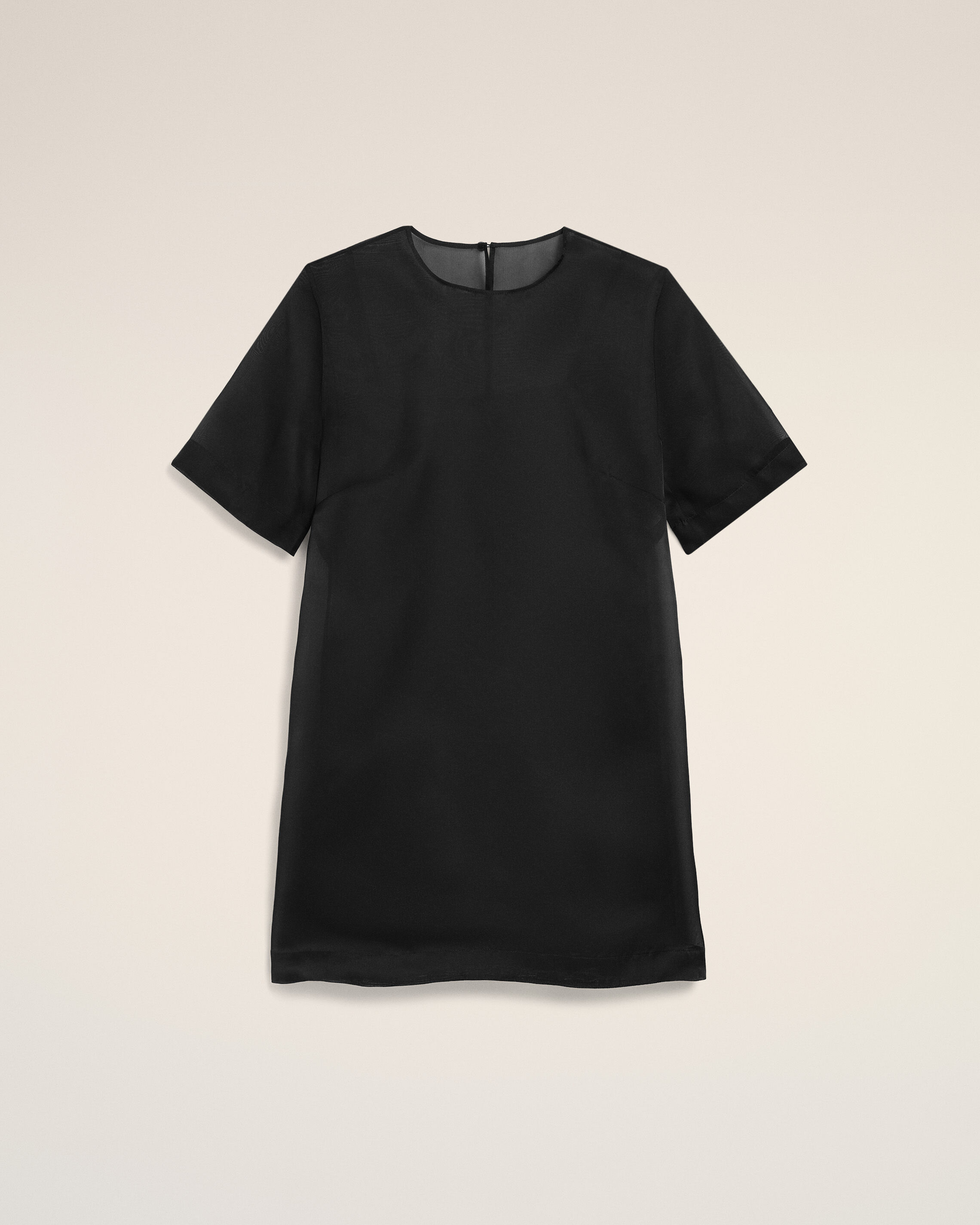 Ami Paris - Black Silk Mini Trapeze Dress Black - 38 - For Size 38 Mainmaterial:silk Mainlining:viscose,Mainmaterial:silk Mainlining:viscose Women's