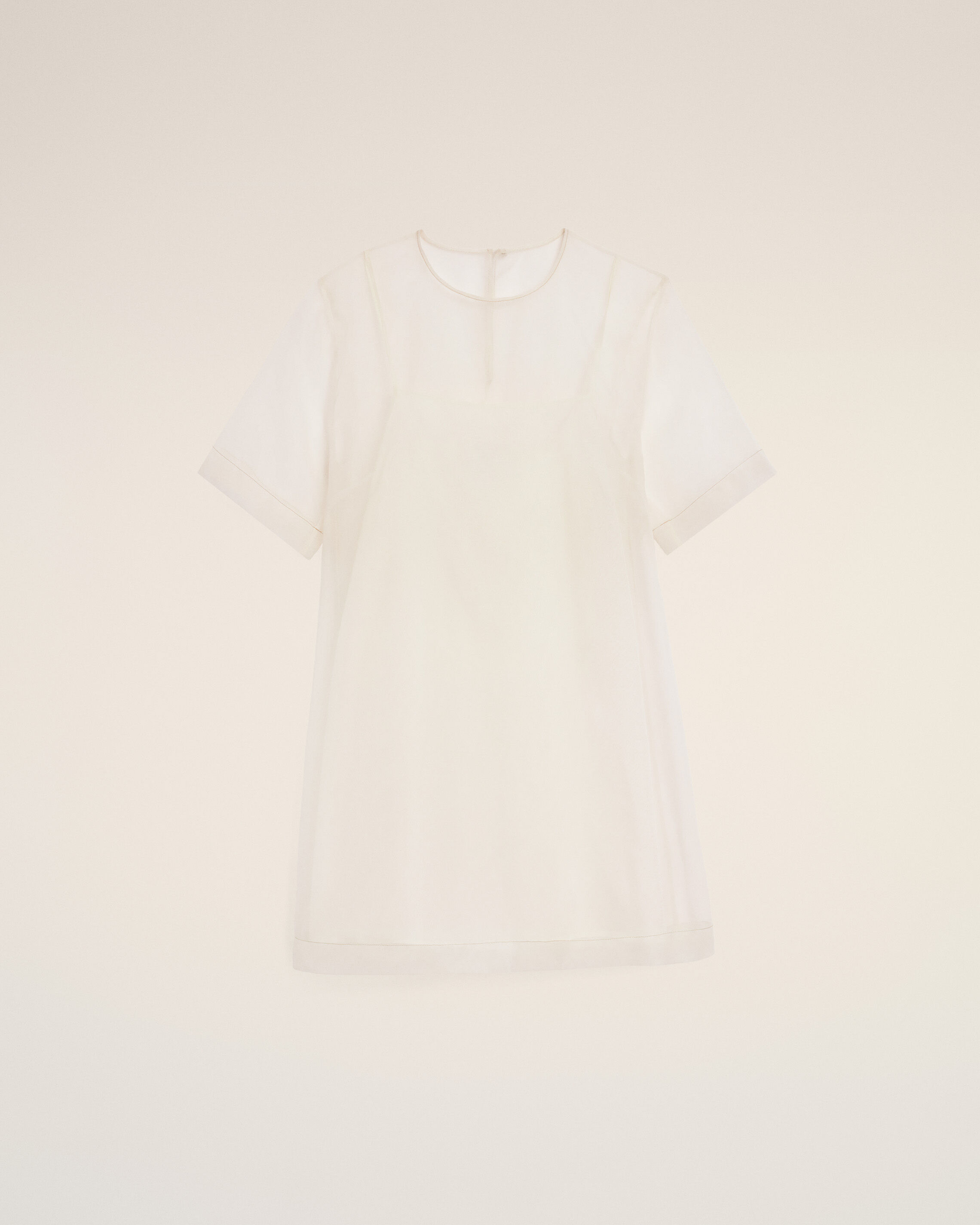 Ami Paris - White Silk Mini Trapeze Dress White - 34 - For Size 34 Mainmaterial:silk Mainlining:viscose,Mainmaterial:silk Mainlining:viscose Women's