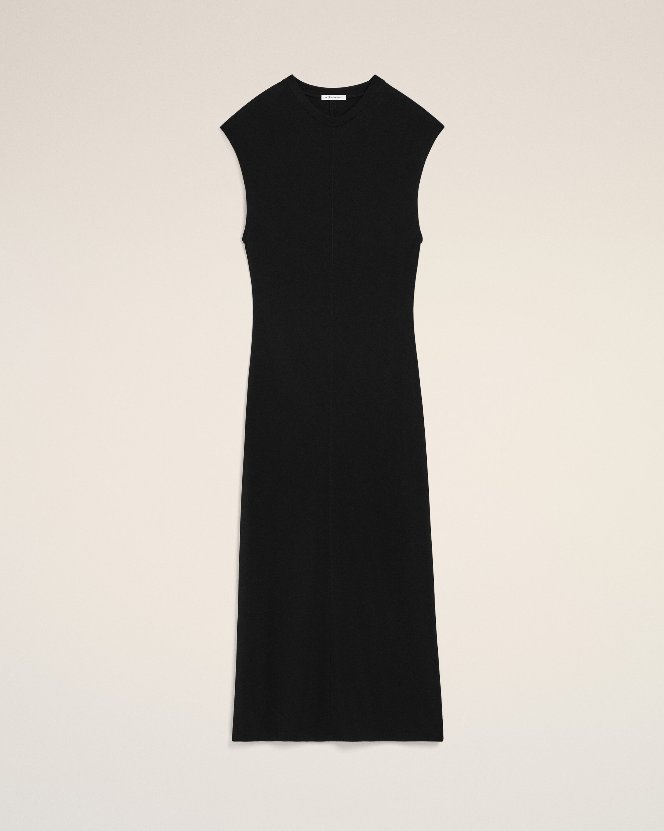Ami Paris - Black Jersey Sleeveless Fitted Long Dress Black - Xs - For Women