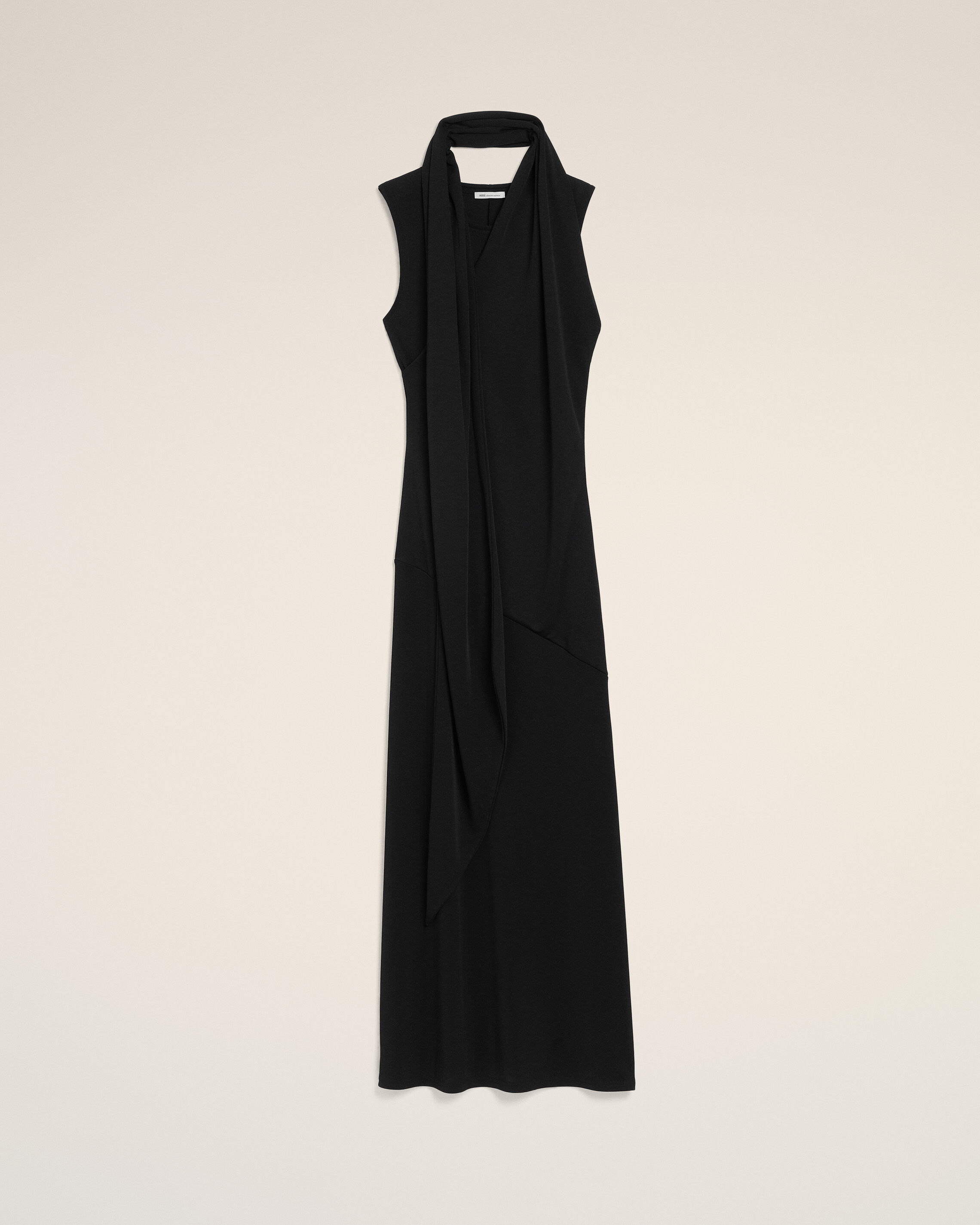 Ami Paris - Black Jersey Maxi Lavalliere Dress Black - For Small Mainmaterial:viscose/Polyamide,Mainmaterial:viscose/Polyamide Women's
