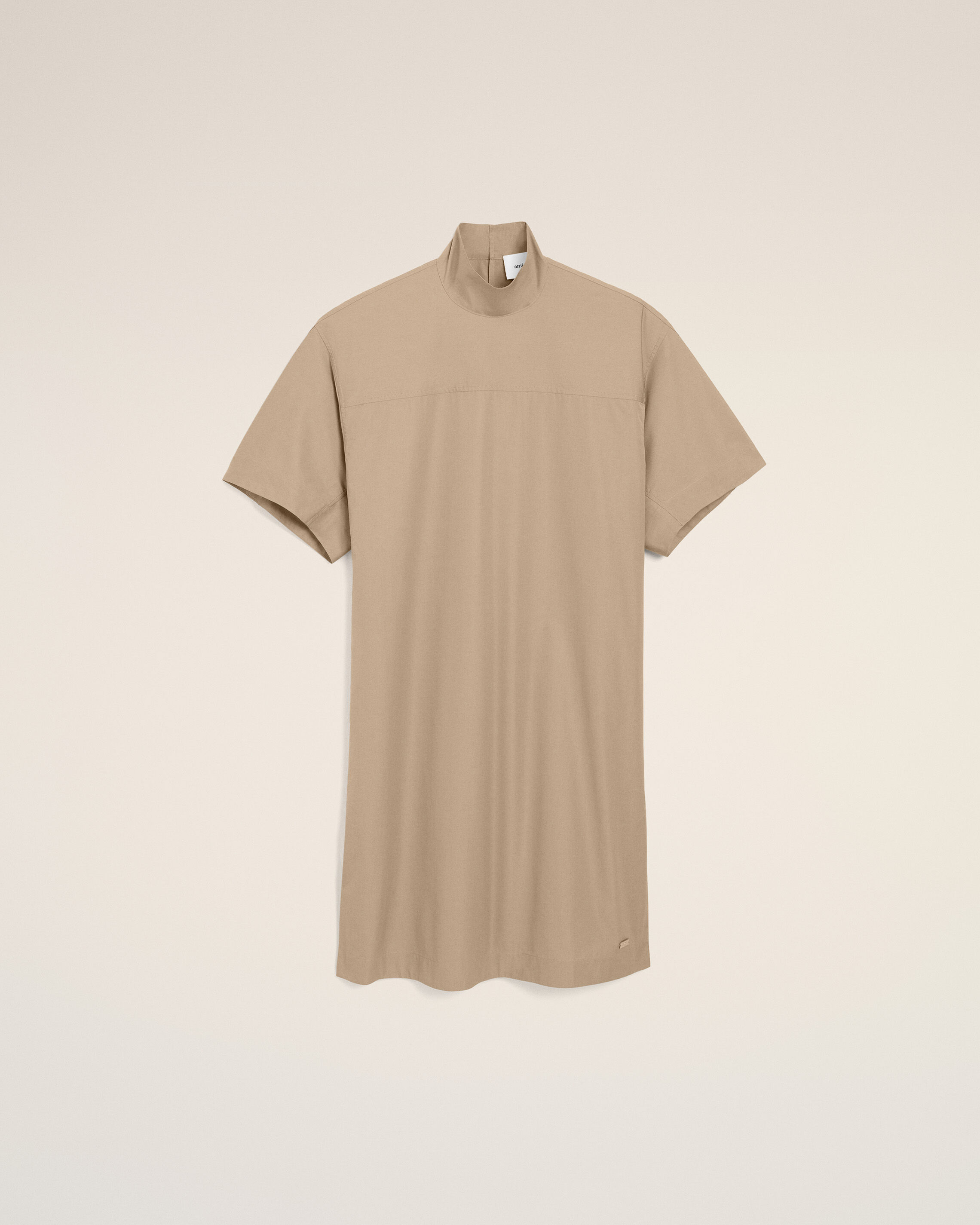 Ami Paris - Beige Cotton Stand Up Collar Buttoned Dress Beige - 36 - For Size 36 Mainmaterial:cotton Collar:nacre,Mainmaterial:cotton Collar:nacre Women's