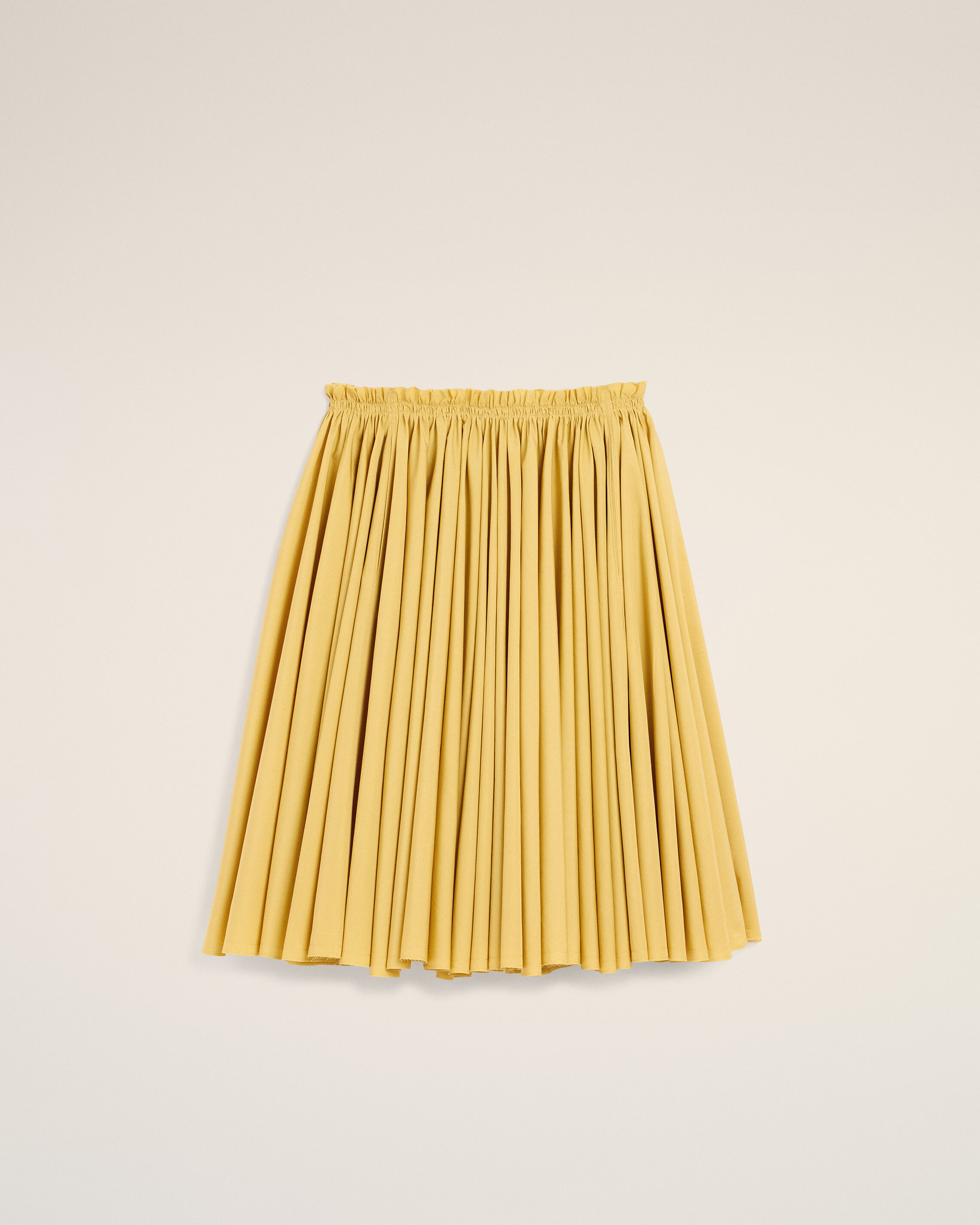 Ami Paris - Yellow Cotton Midi Corolla Skirt Yellow - 38 - For Size 38 Mainmaterial:cotton,Mainmaterial:cotton Women's