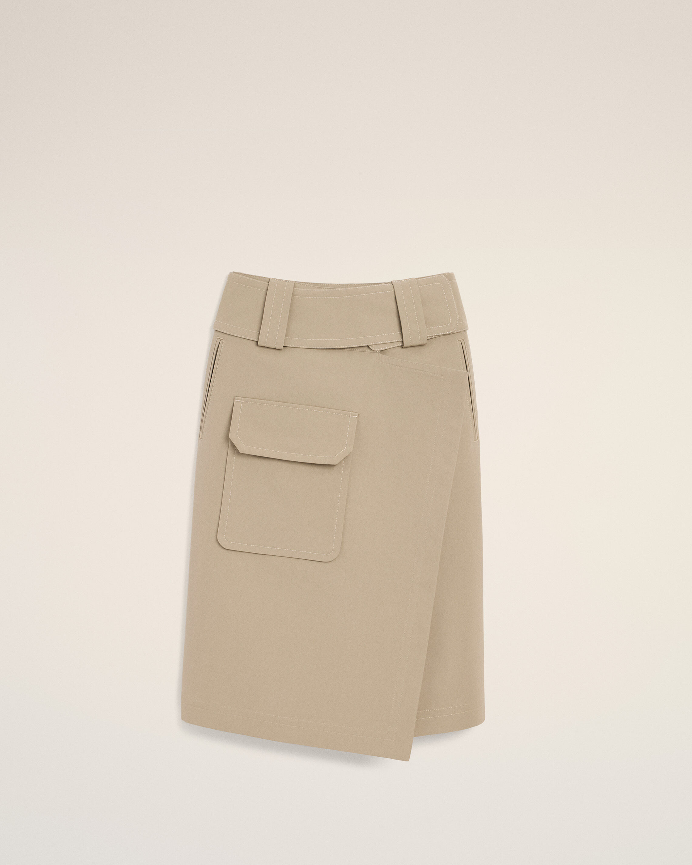 Ami Paris - Beige Cotton Wrap Skirt Beige - For Medium Mainmaterial:cotton Pocketlining:polyester/Cotton,Mainmaterial:cotton Pocketlining:polyester/Cotton Women's