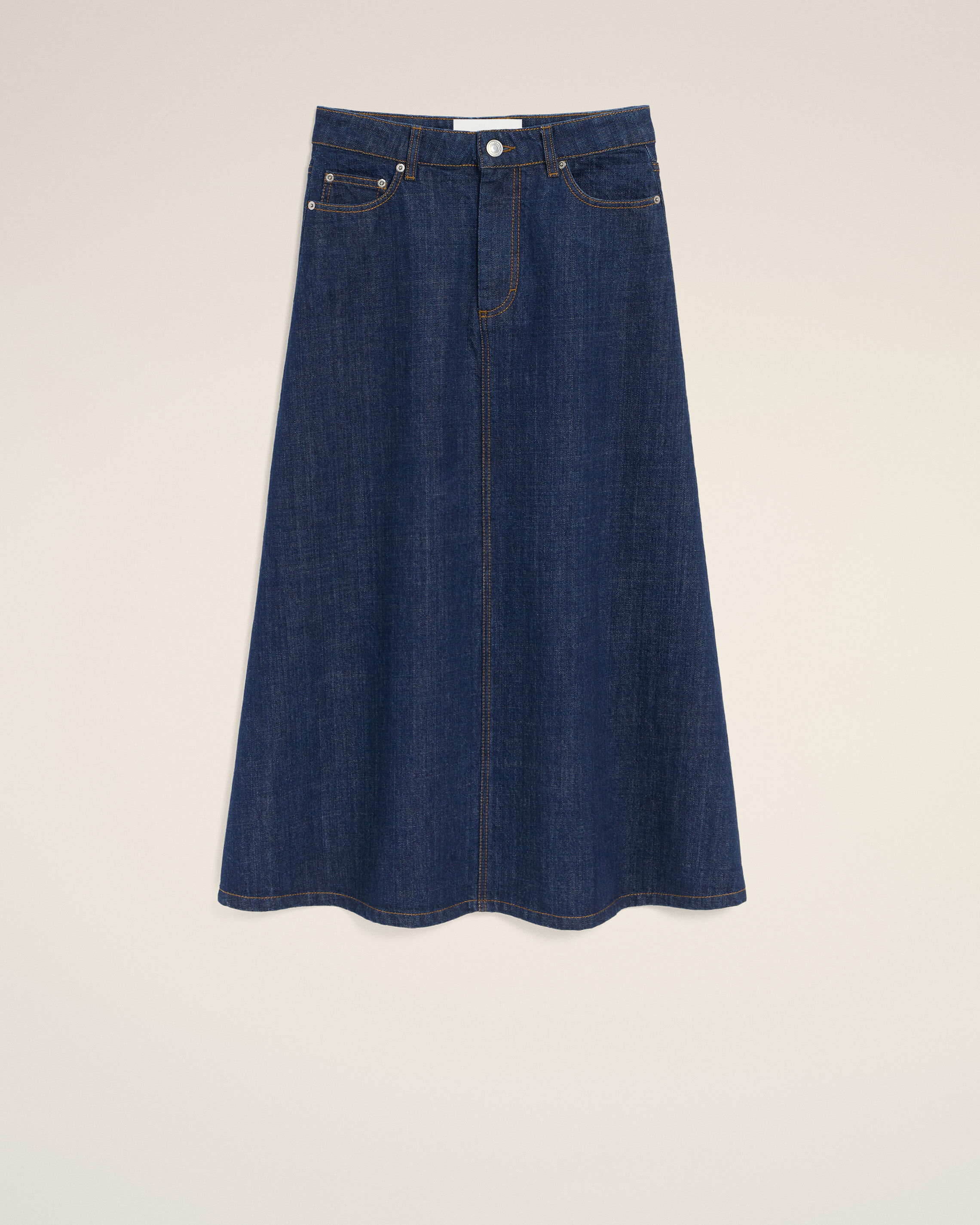 Ami Paris - Blue Cotton Long Skirt Blue - For Medium Mainmaterial:cotton Pocketlining:cotton,Mainmaterial:cotton Pocketlining:cotton Women's