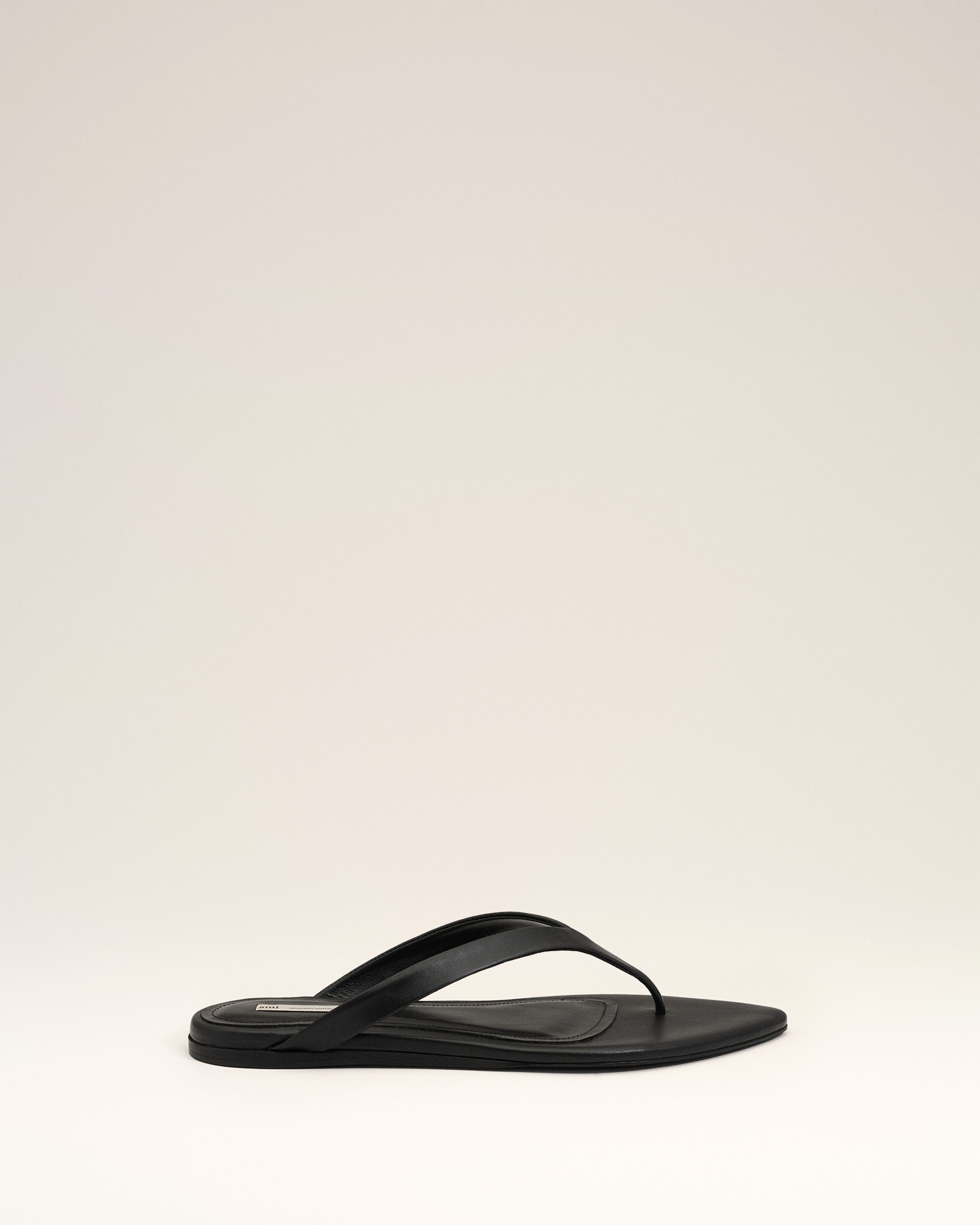 Ami Paris - Black Lamb Leather Pointed Toe Flip Flops Black - 36 - For Size 36 Leather,Leather Women's