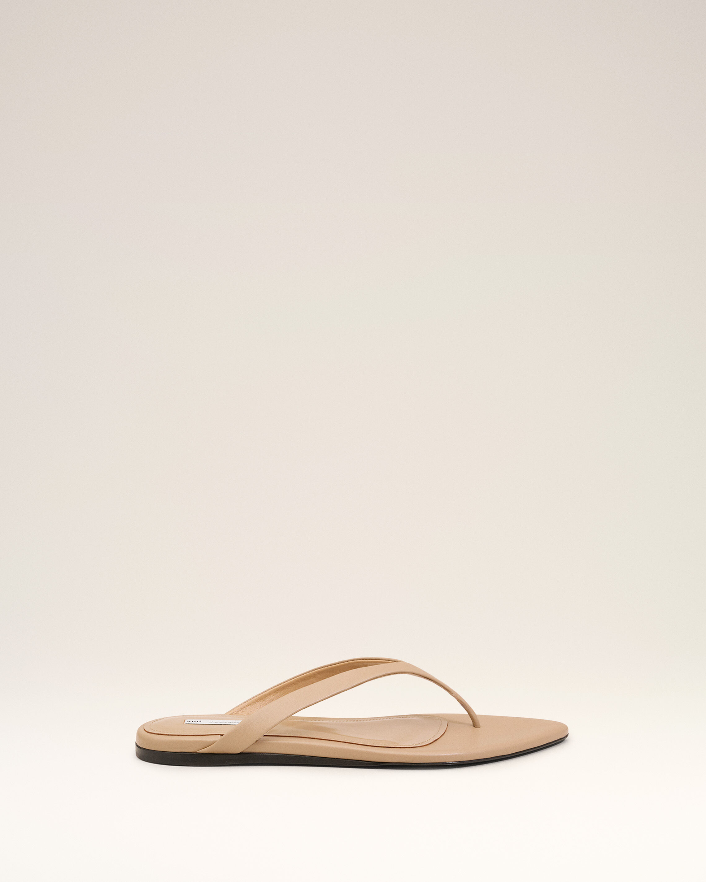 Ami Paris - Beige Lamb Leather Pointed Toe Flip Flops Beige - 37 - For Size 37 Leather,Leather Women's