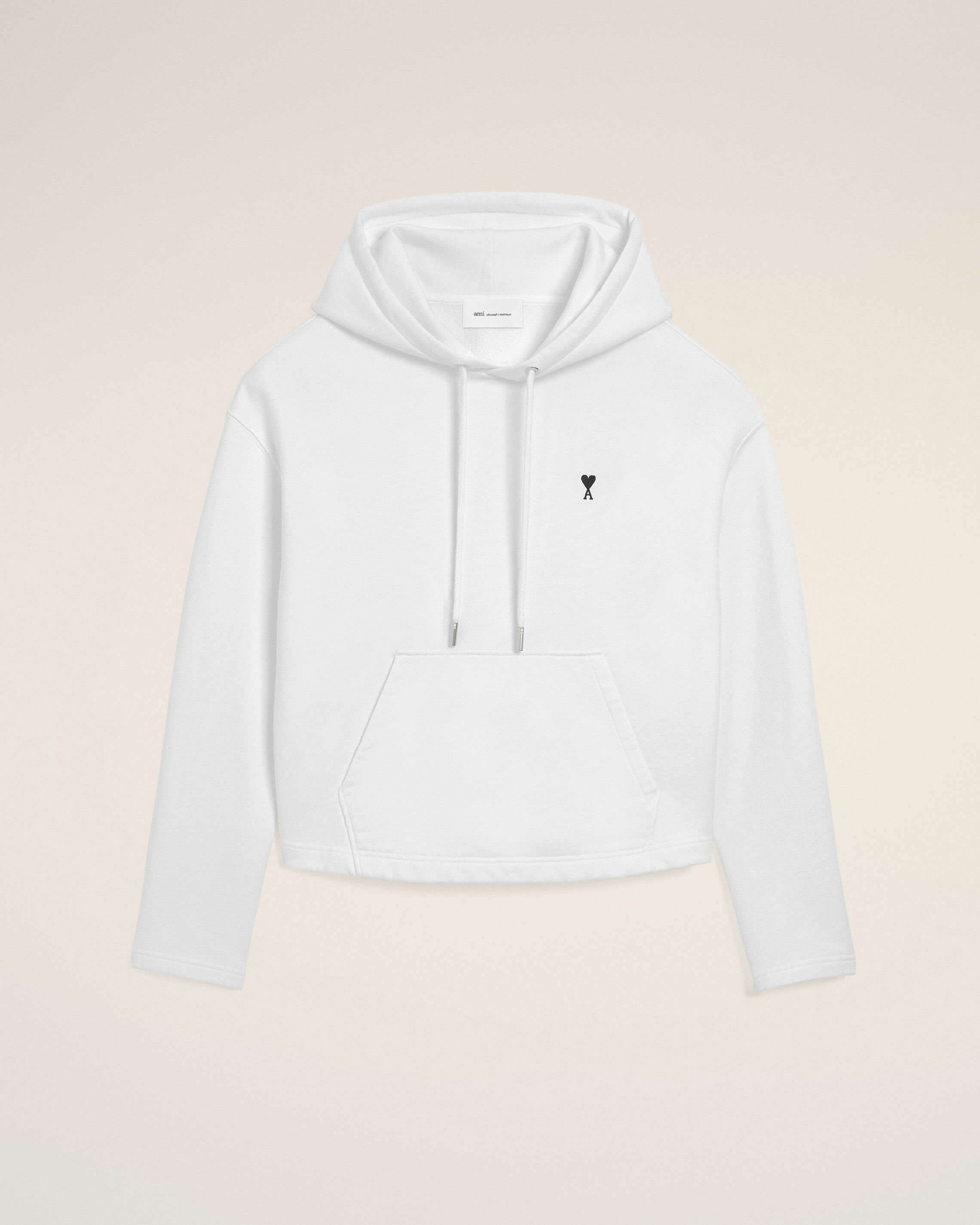 Ami Alexandre Mattiussi Ami Paris Molleton Grey Hoodie With Black Embroidered Logo In Gray
