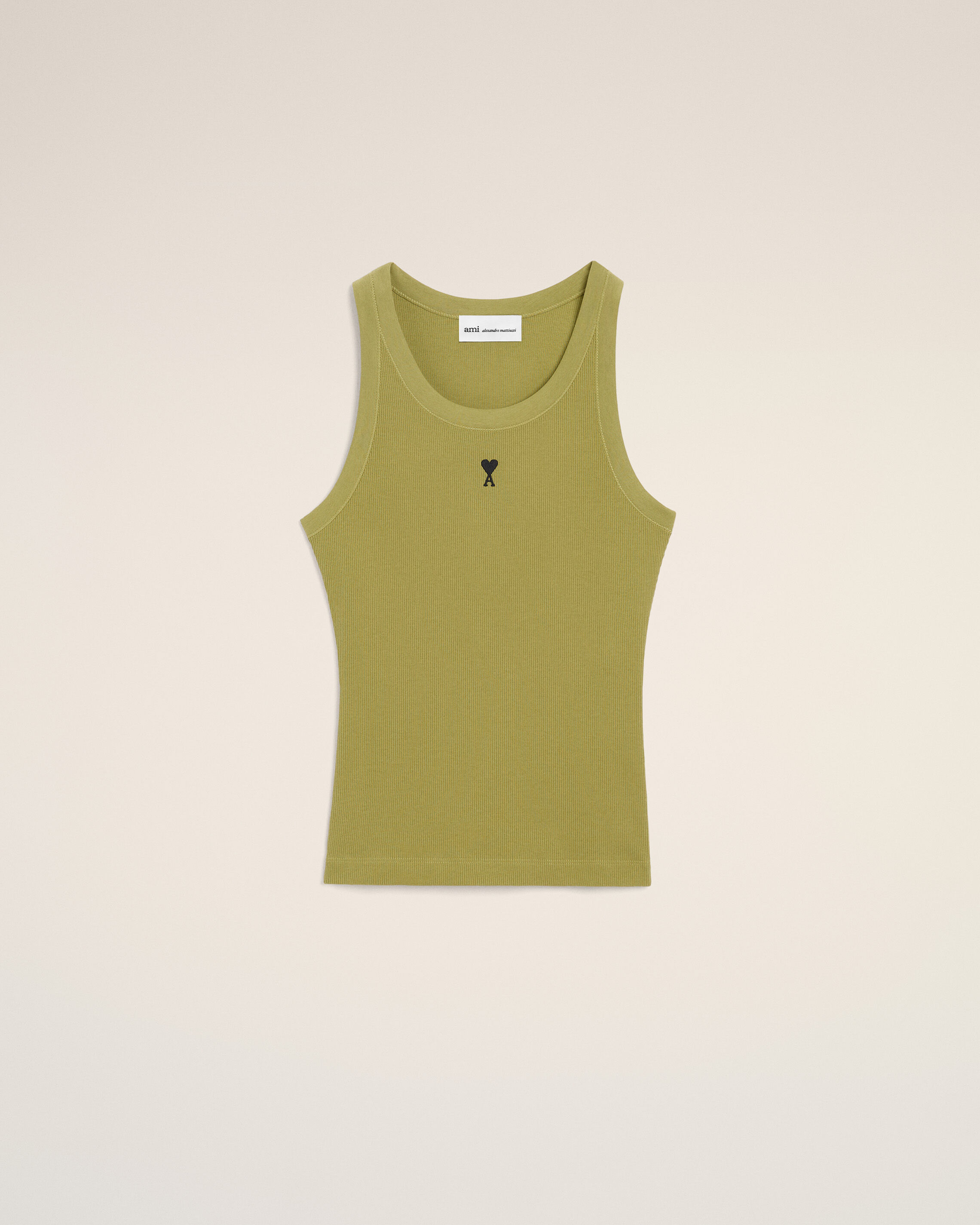 Ami Paris - Green Cotton Ami De Coeur Tanktop Green - Xs - For Women