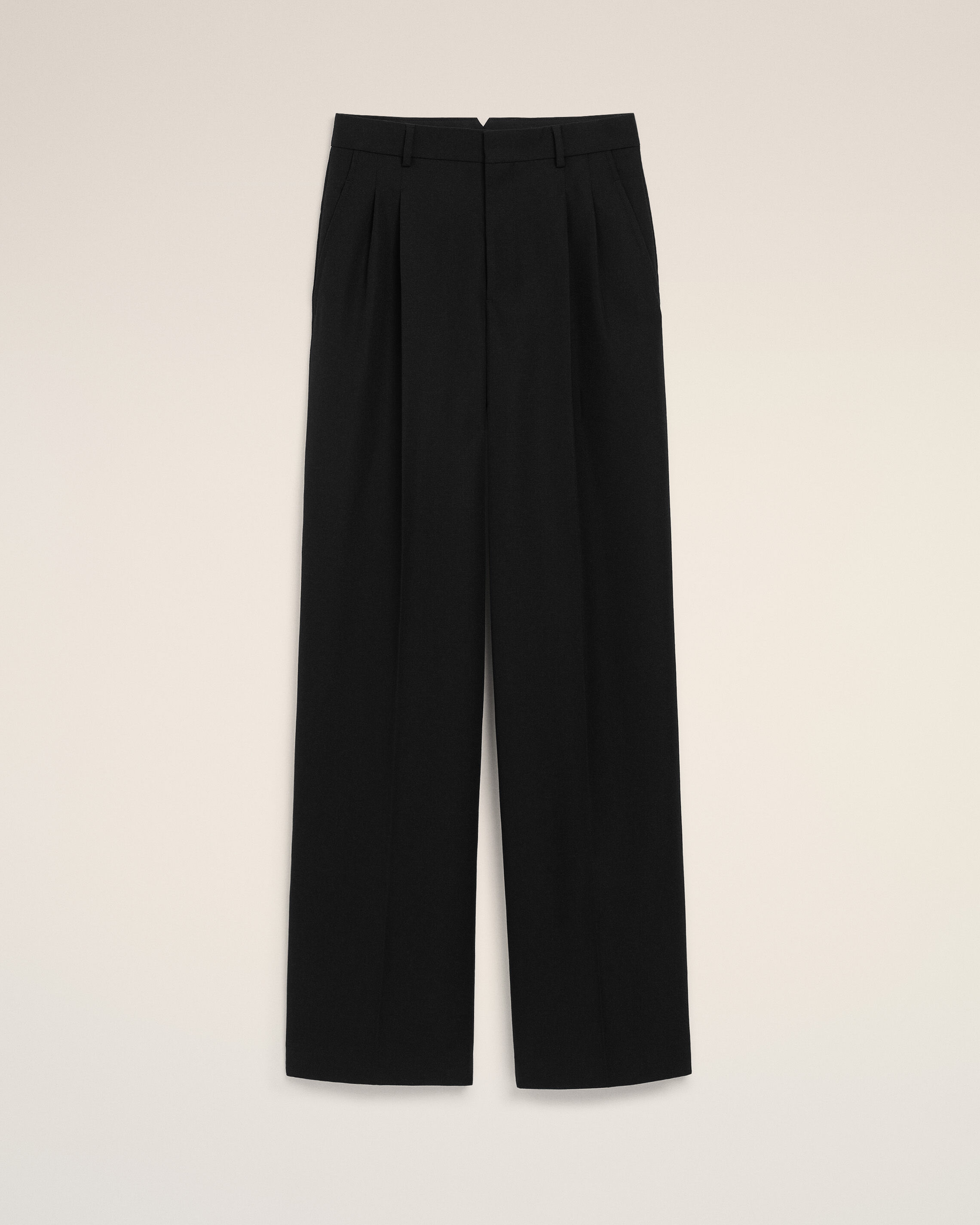 Ami Paris - Black New Wool Low Waist Wide Trousers Black - 40 - For Women