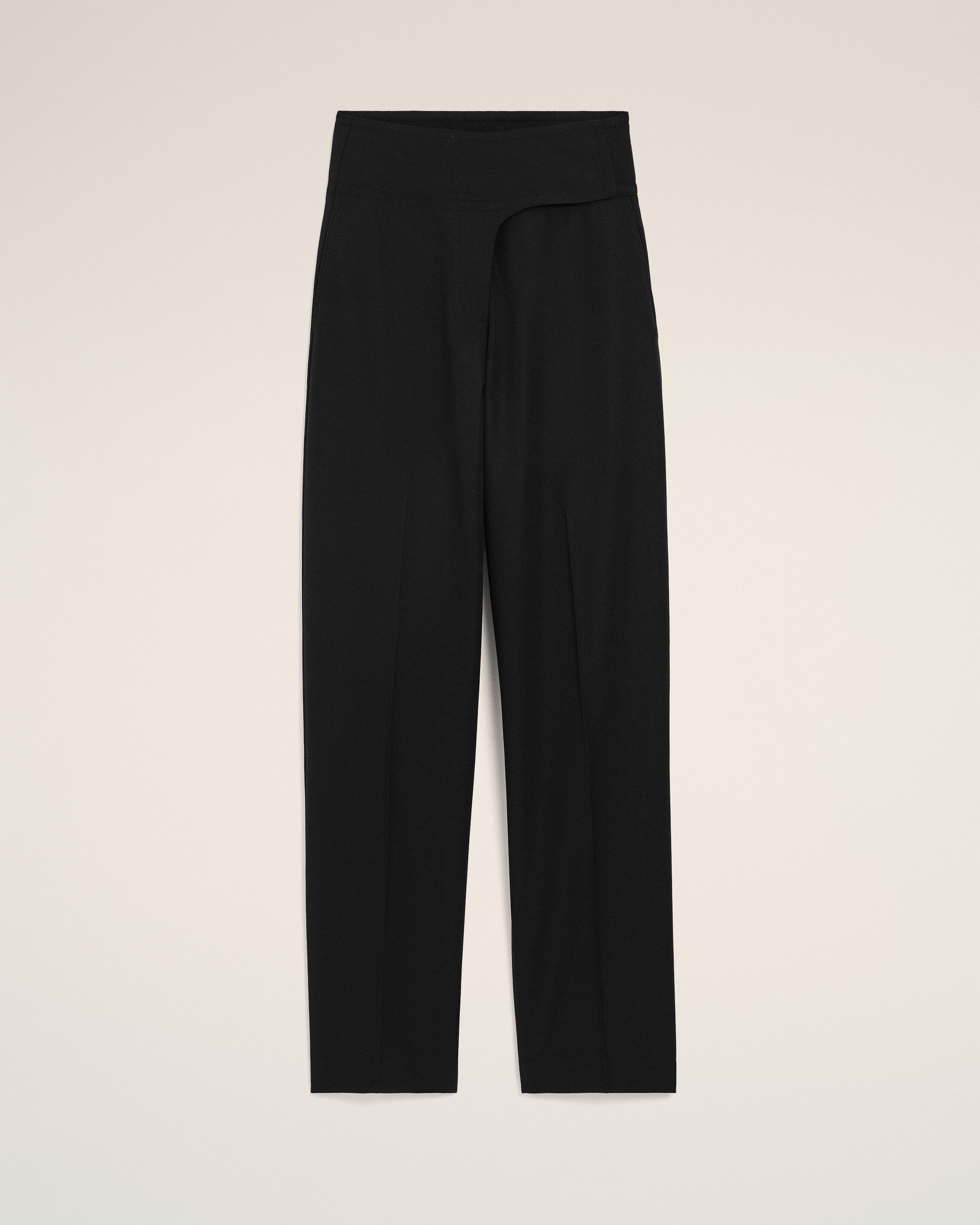 Ami Paris - Black New Wool Wrapped Belted Trousers Black - For Extra Small Mainmaterial:new Wool Pocketlining:polyester/Cotton Mainlining:polyester/Cotton,Mainmaterial:new Wool Pocketlining:polyester/Cotton Mainlining:polyester/Cotton Women's