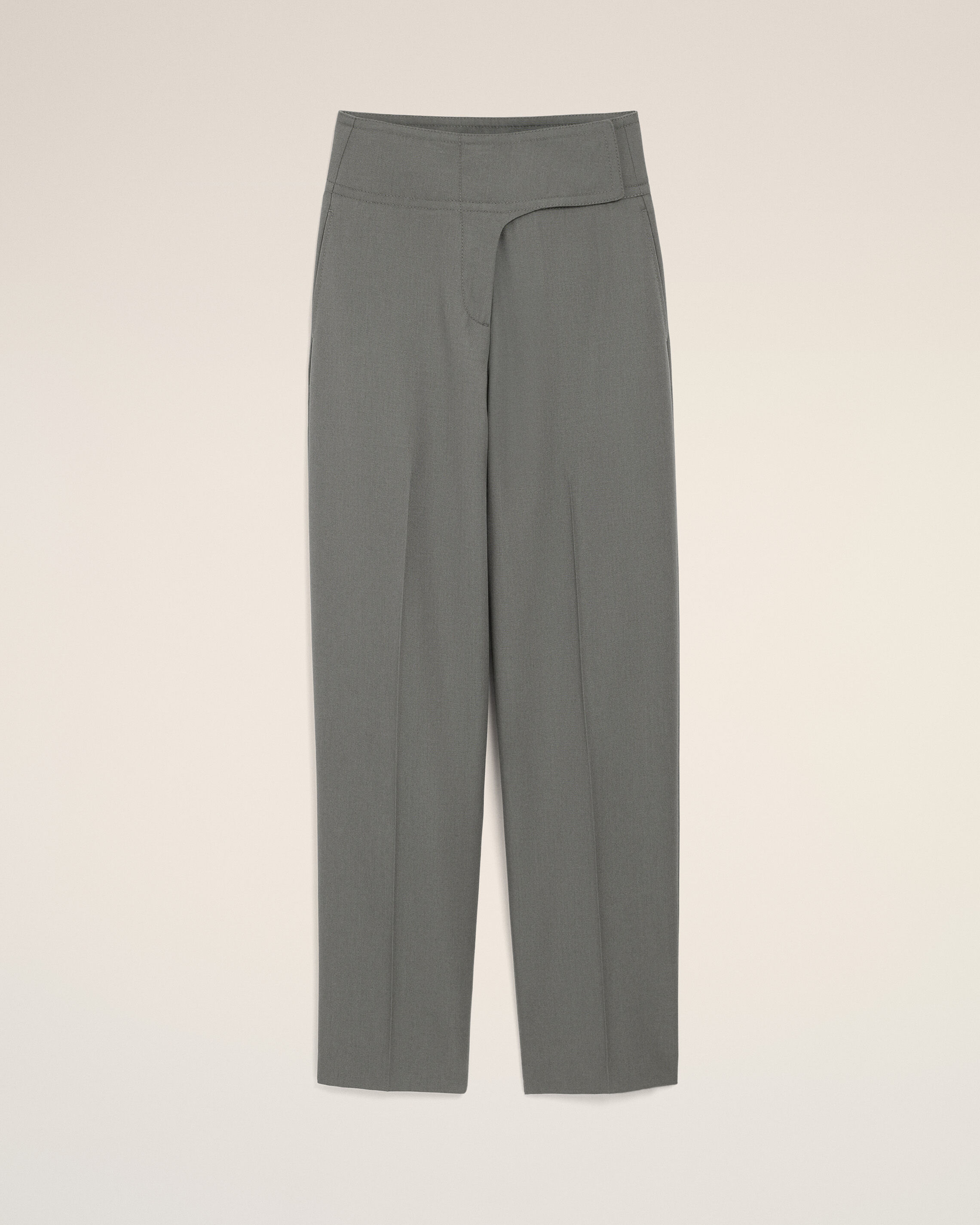 Ami Paris - Grey New Wool Wrapped Belted Trousers Grey - For Extra Small Mainmaterial:new Wool Pocketlining:polyester/Cotton Mainlining:polyester/Cotton,Mainmaterial:new Wool Pocketlining:polyester/Cotton Mainlining:polyester/Cotton Women's