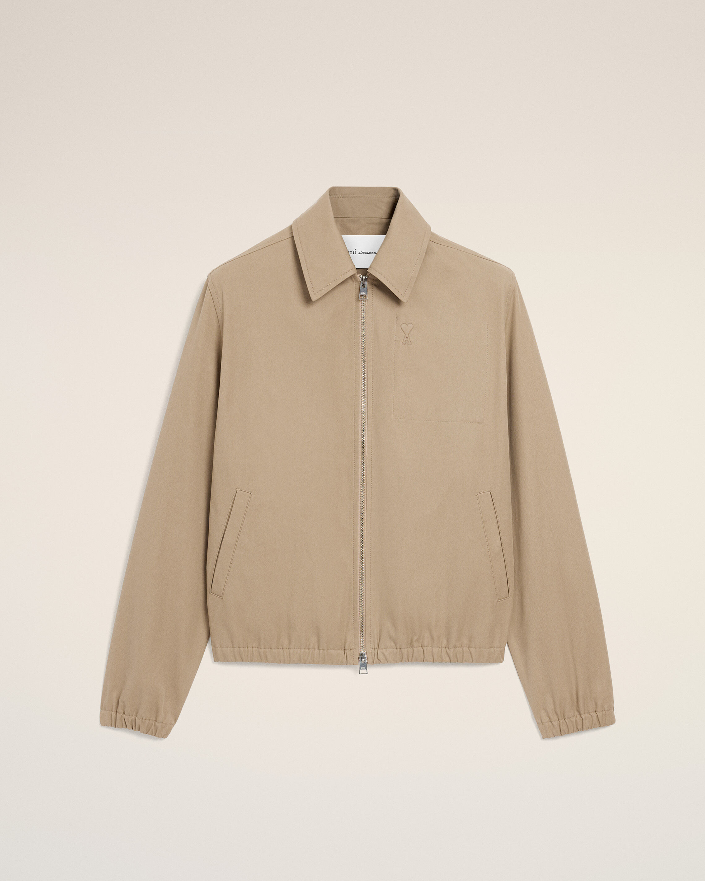 Ami Paris - Beige Cotton Ami De Cœur Zipped Jacket Beige - For Medium Mainmaterial:cotton,Mainmaterial:cotton Men's