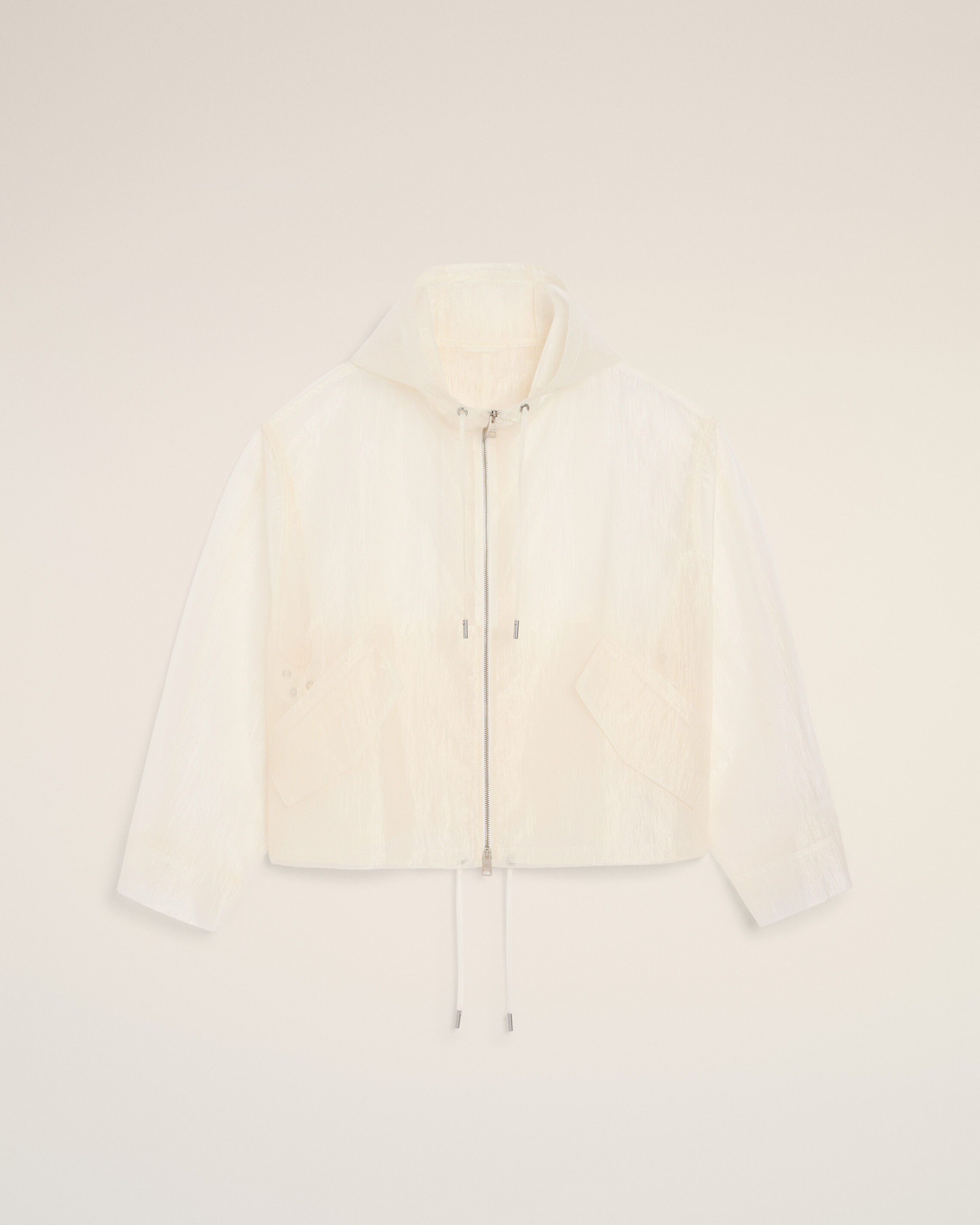 Ami Paris - White Nylon Zipped Windbreaker White - For Small Mainmaterial:polyamide,Mainmaterial:polyamide Men's