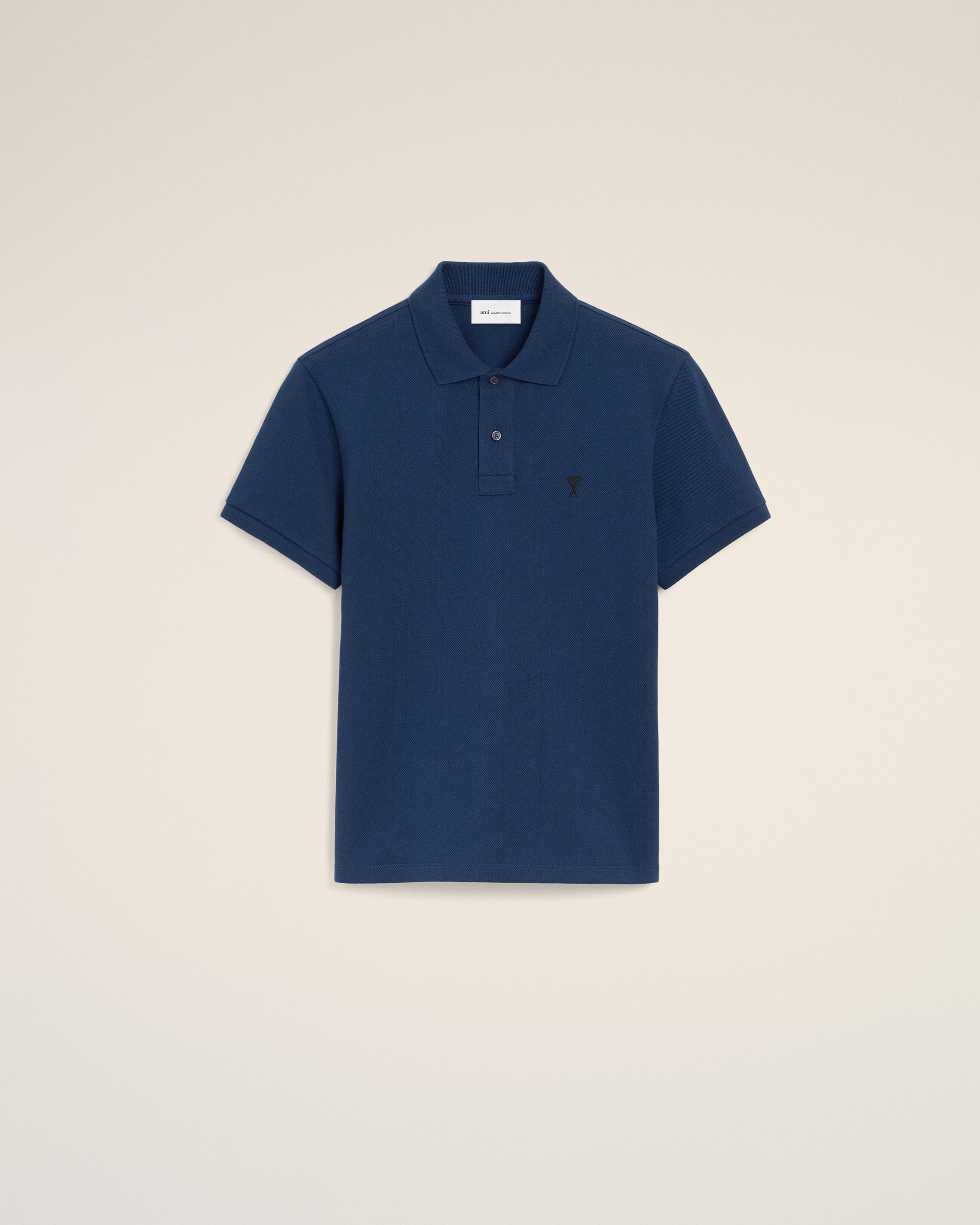 Ami Paris - Blue Cotton Short Sleeves Ami De Coeur Polo Shirt Blue - L - For Men