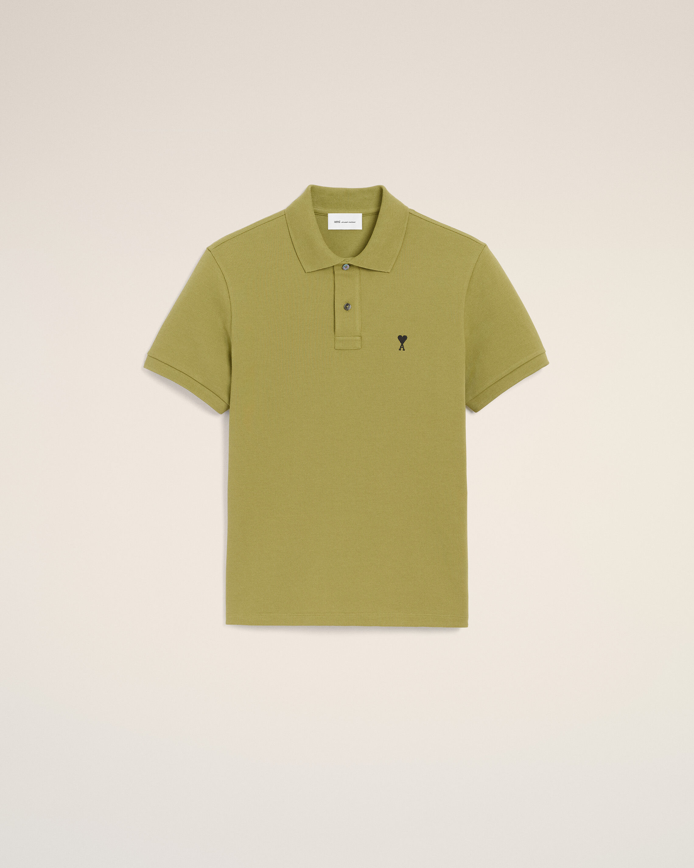Ami Paris - Green Cotton Short Sleeves Ami De Coeur Polo Shirt Green - Xxl - For Men