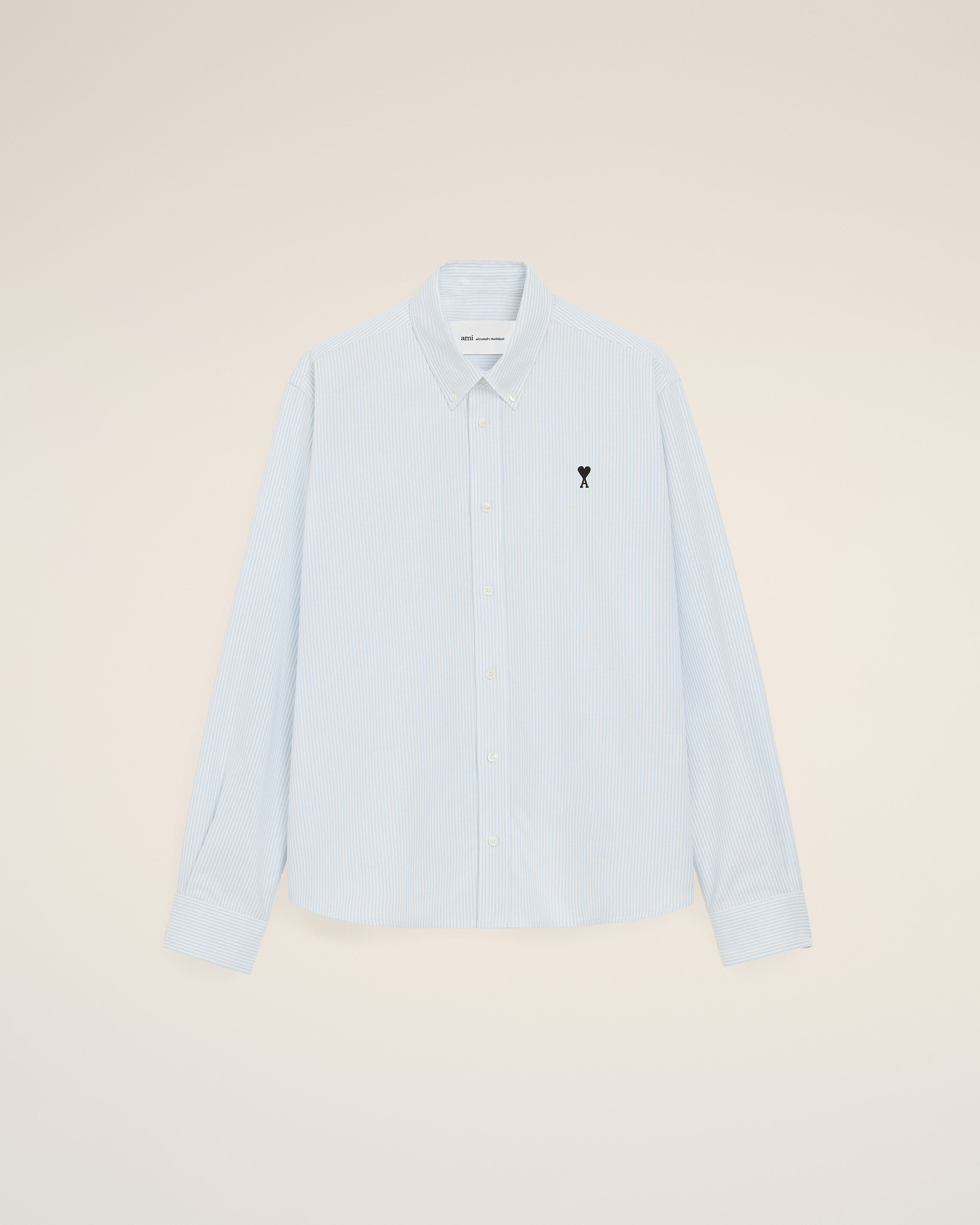 Ami Paris - Blue Cotton Ami De Coeur Oxford Shirt Blue - 42 - For Size 42 Mainmaterial:cotton,Mainmaterial:cotton Men's