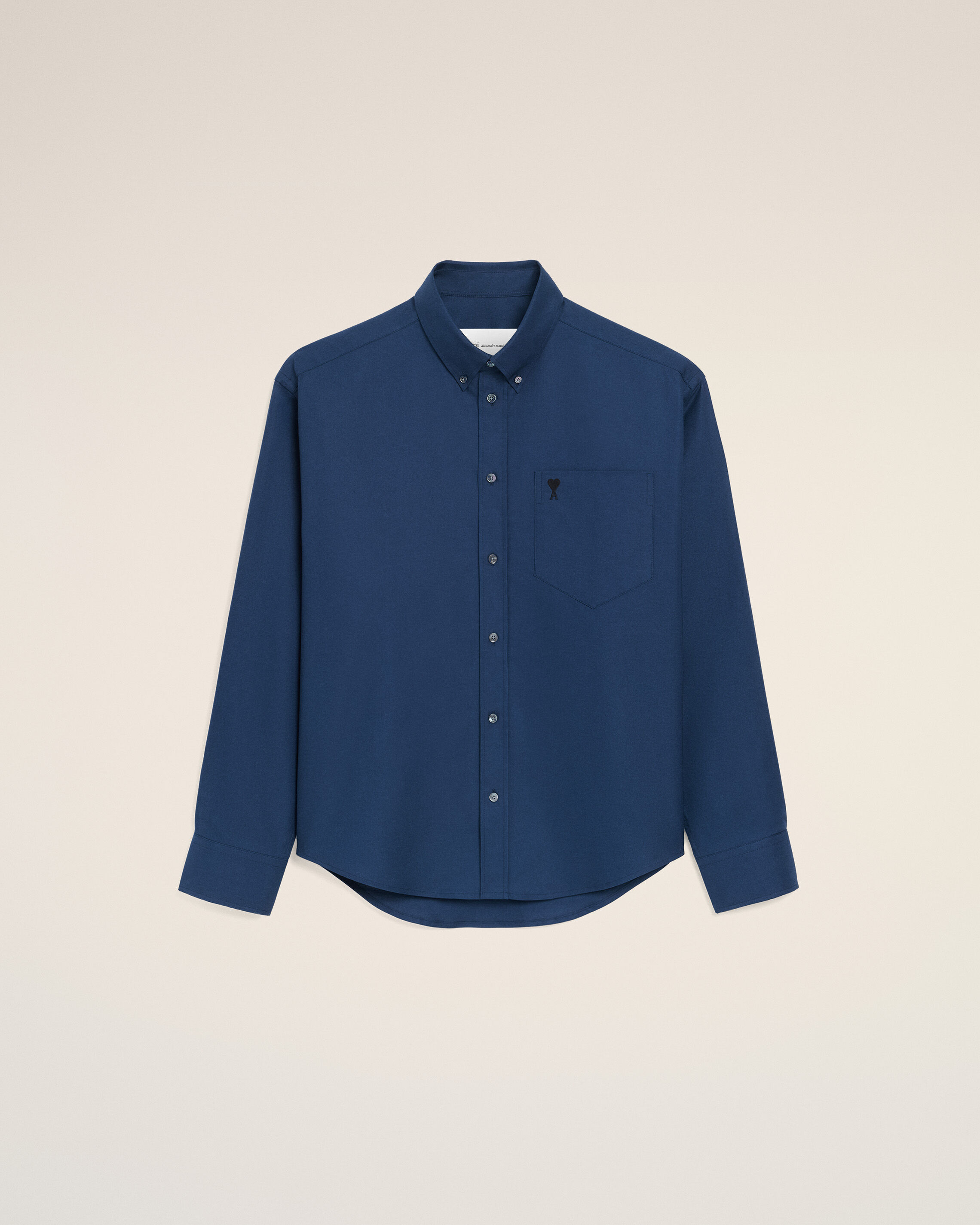 Ami Paris - Blue Cotton Boxy Embroidered Ami De Coeur Shirt Blue - 43 - For Size 43 Mainmaterial:cotton,Mainmaterial:cotton Men's