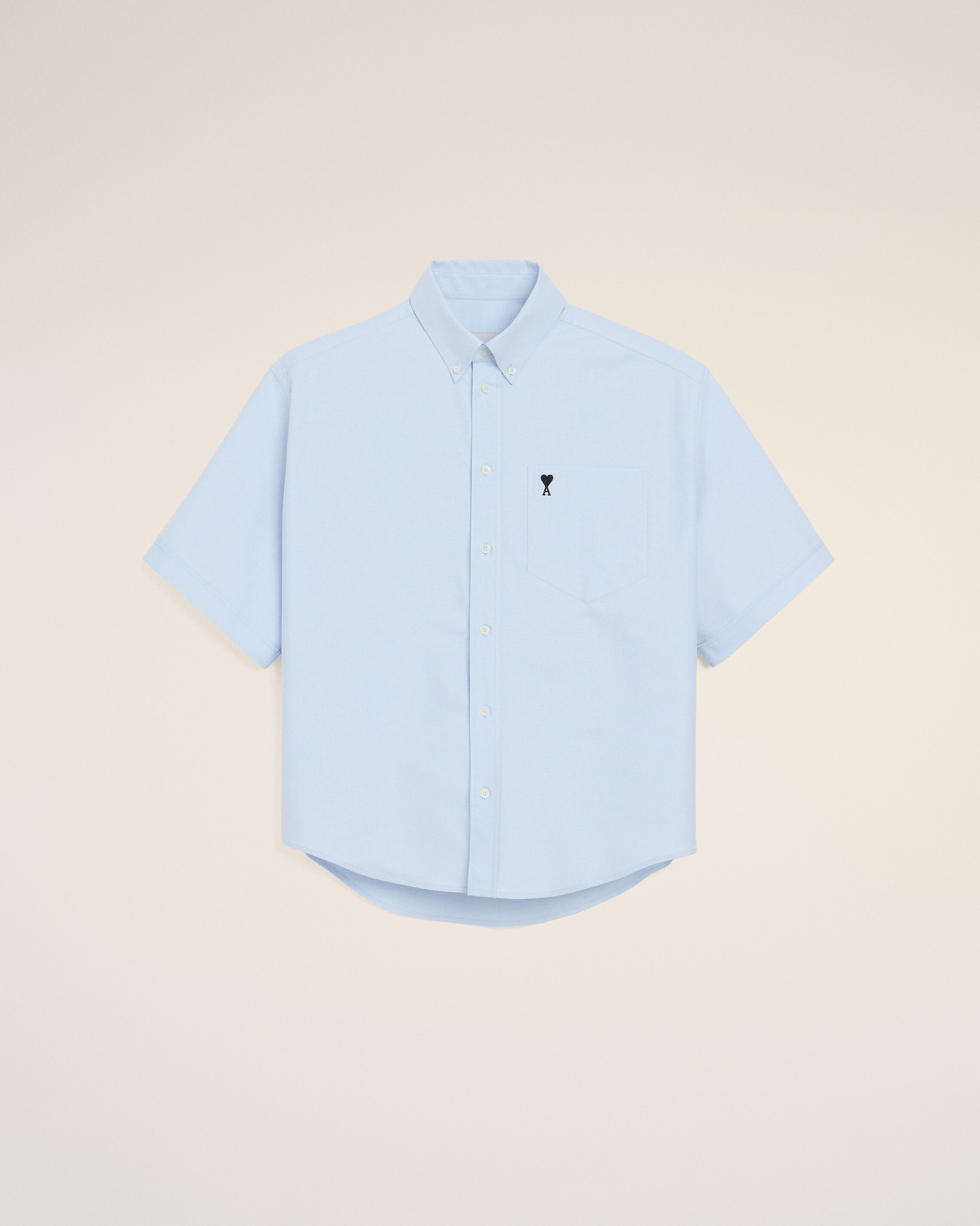 Ami Paris - Blue Cotton Boxy Embroidered Ami De Coeur Blue - 43 - For Men