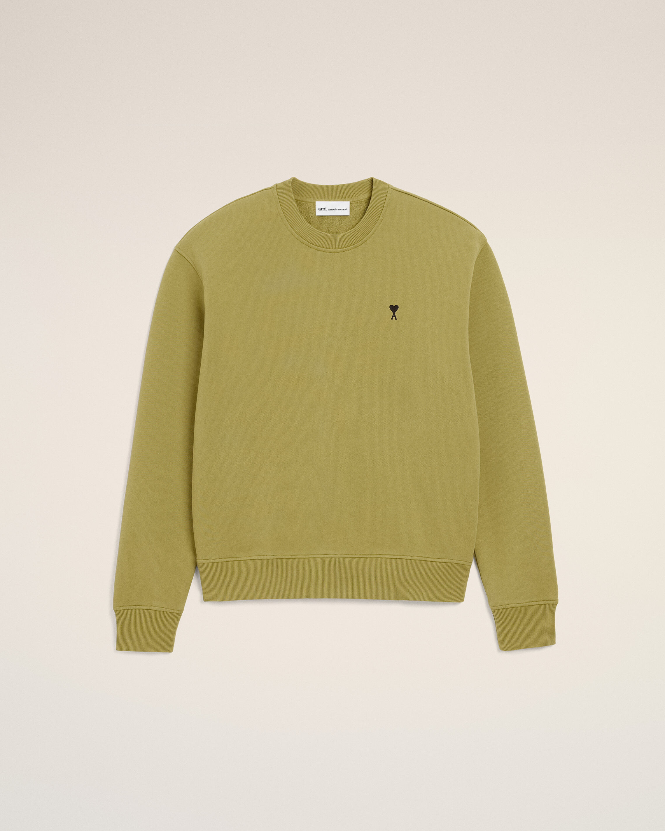Ami Paris - Green Cotton Ami De Coeur Sweatshirt Green - For Large Mainmaterial:cotton Rib:cotton/Elastane,Mainmaterial:cotton Rib:cotton/Elastane Men's