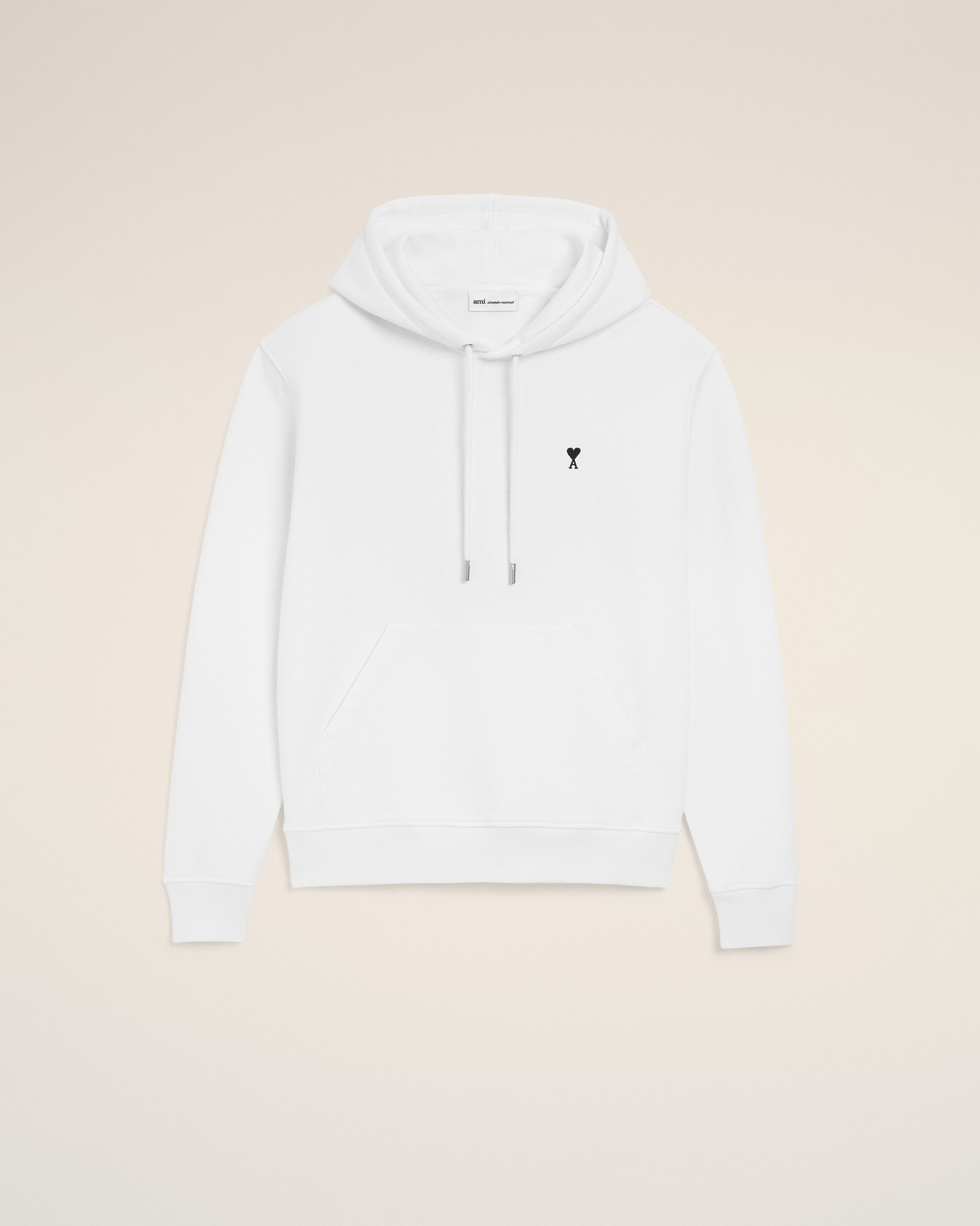Ami Paris - White Cotton Ami De Coeur Hoodie White - For Large Mainmaterial:cotton Rib:cotton/Elastane,Mainmaterial:cotton Rib:cotton/Elastane Men's